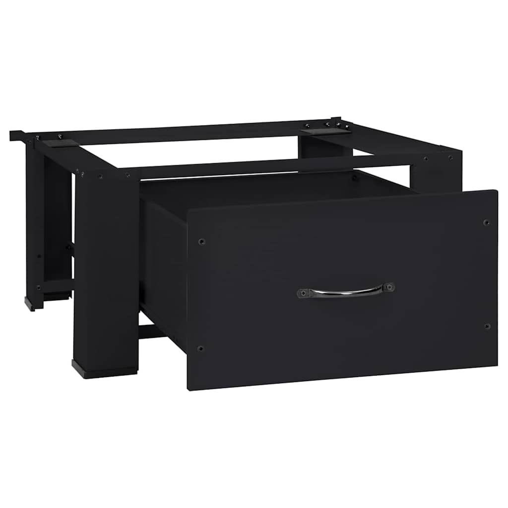 Washing Machine Pedestal Black 64 x 55 x 32.5 cm Steel