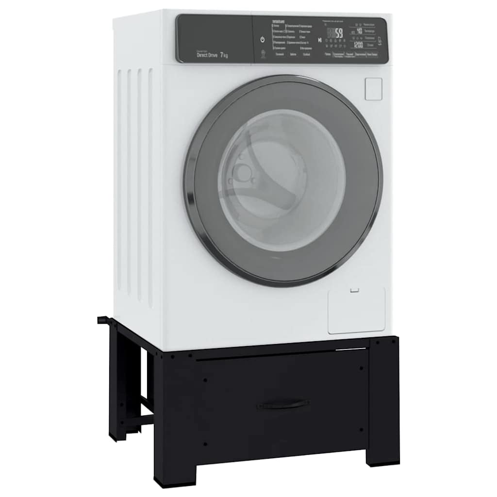 Washing Machine Pedestal Black 64 x 55 x 32.5 cm Steel