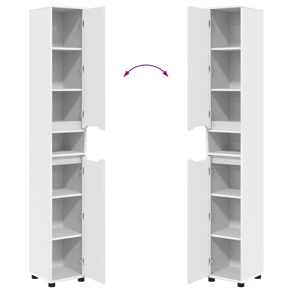 Bathroom Cabinet White 30.5 x 30 x 195 cm Engineered Wood