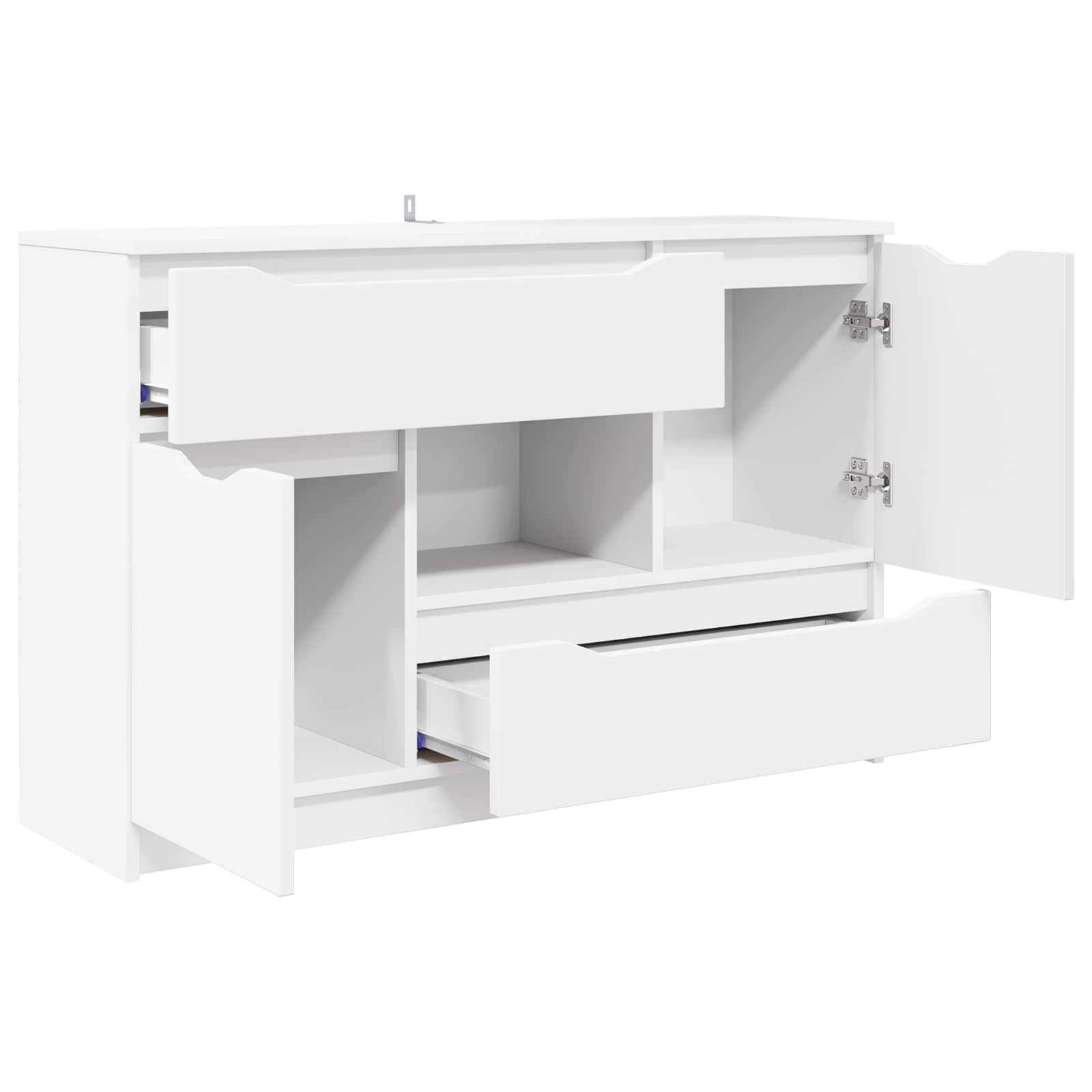 Sideboard with Drawer White 100 by 30 by 65.6 Engineered Wood