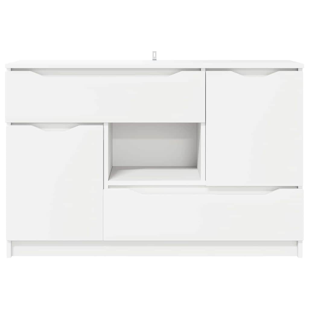 Sideboard with Drawer White 100 by 30 by 65.6 Engineered Wood