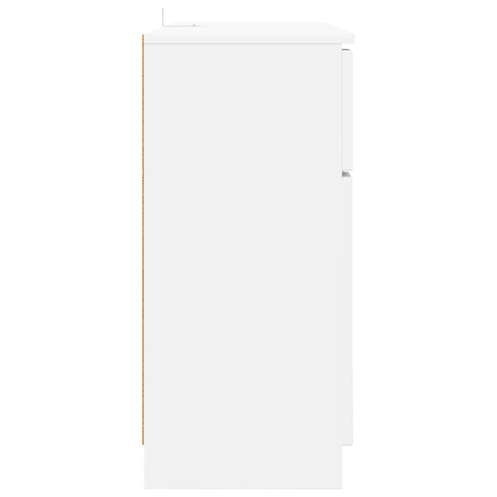 Sideboard with Drawer White 100 by 30 by 65.6 Engineered Wood