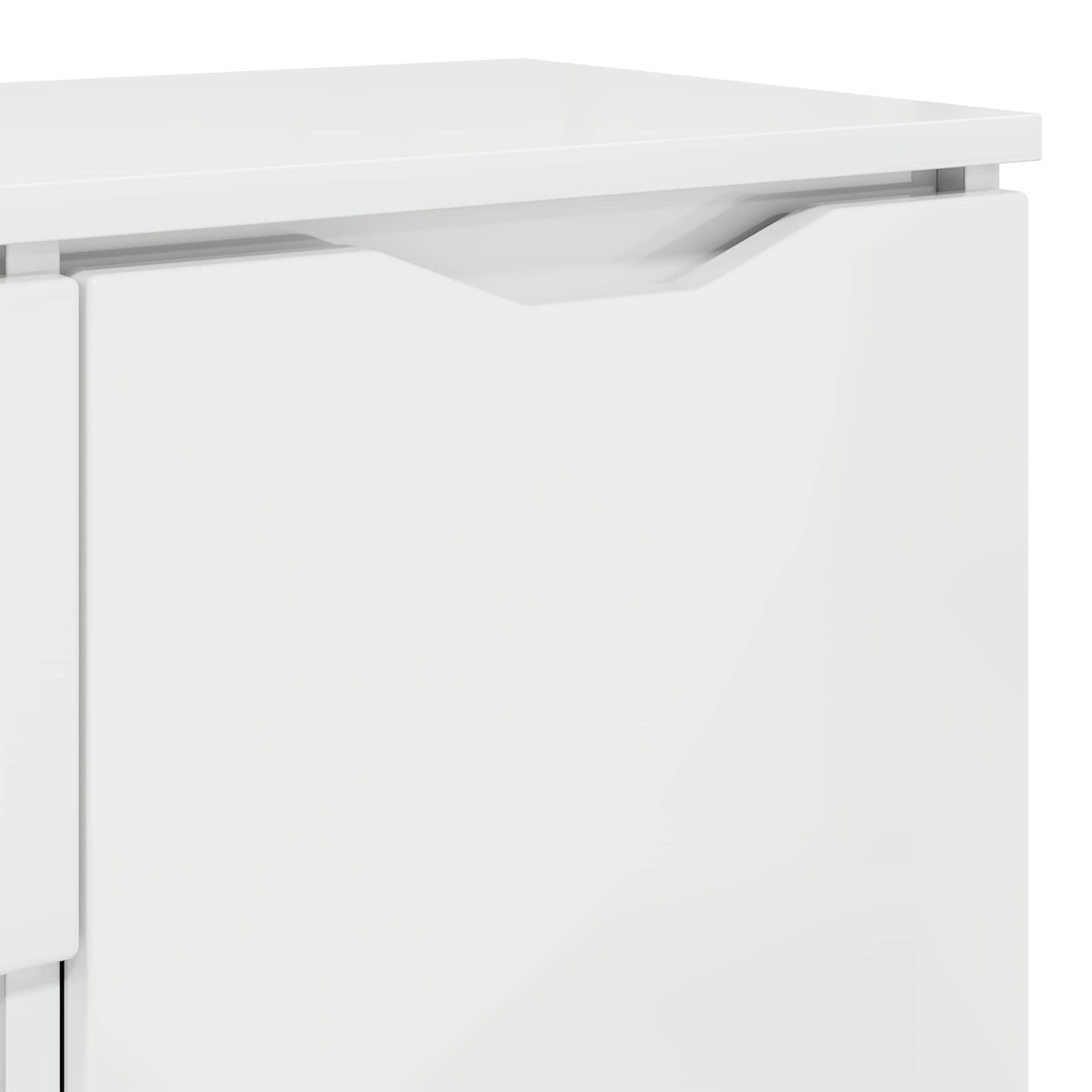 Sideboard High Gloss White 100 by 30 by 65.6 Engineered Wood