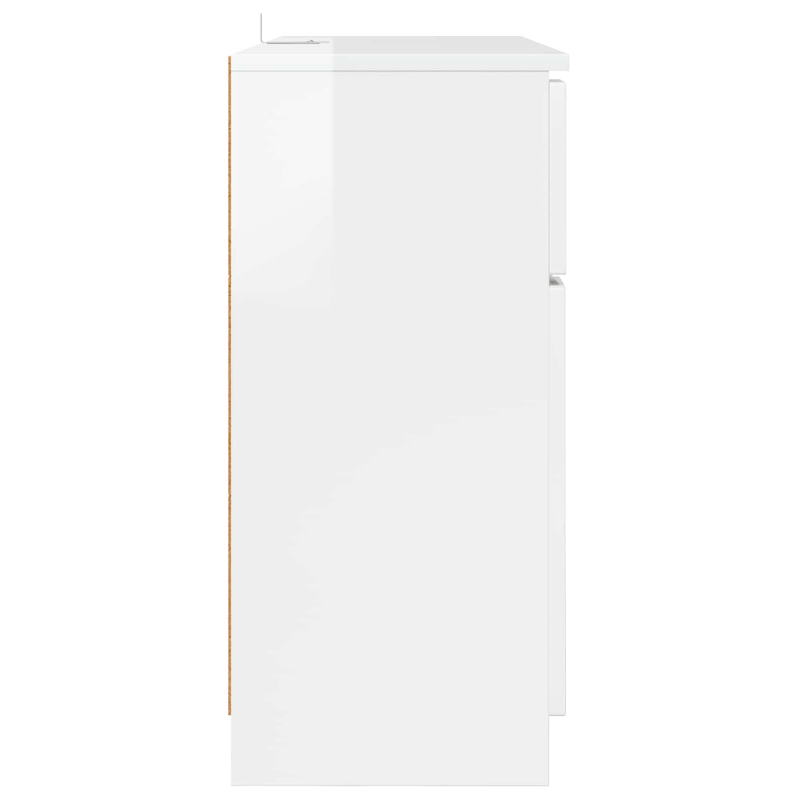 Sideboard High Gloss White 100 by 30 by 65.6 Engineered Wood