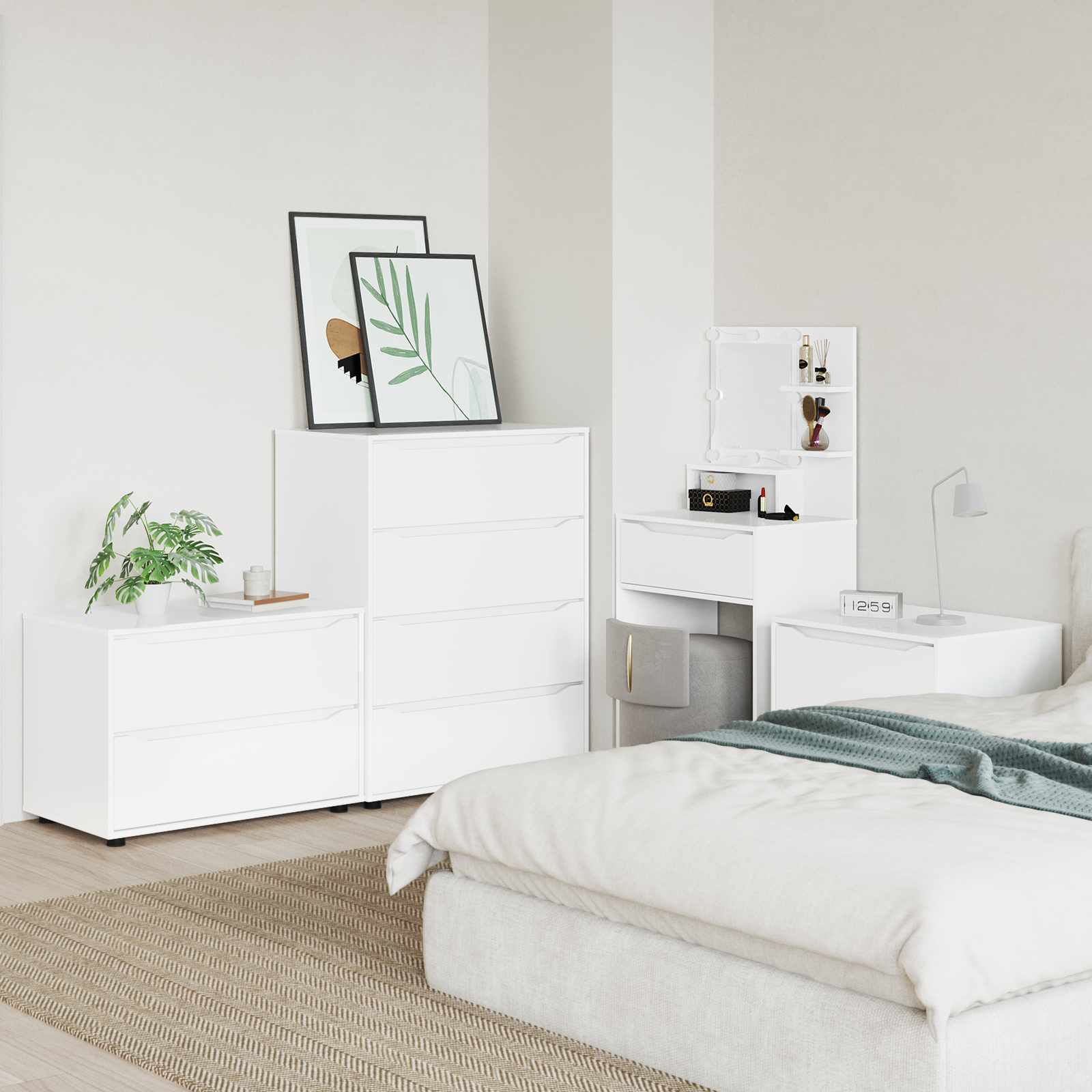 Storage Cabinet 80 x 48 x 57 cm Engineered Wood White