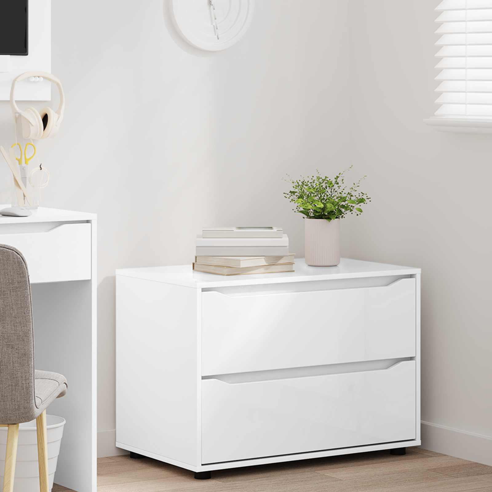 Storage Cabinet 80 x 48 x 57 cm Engineered Wood White