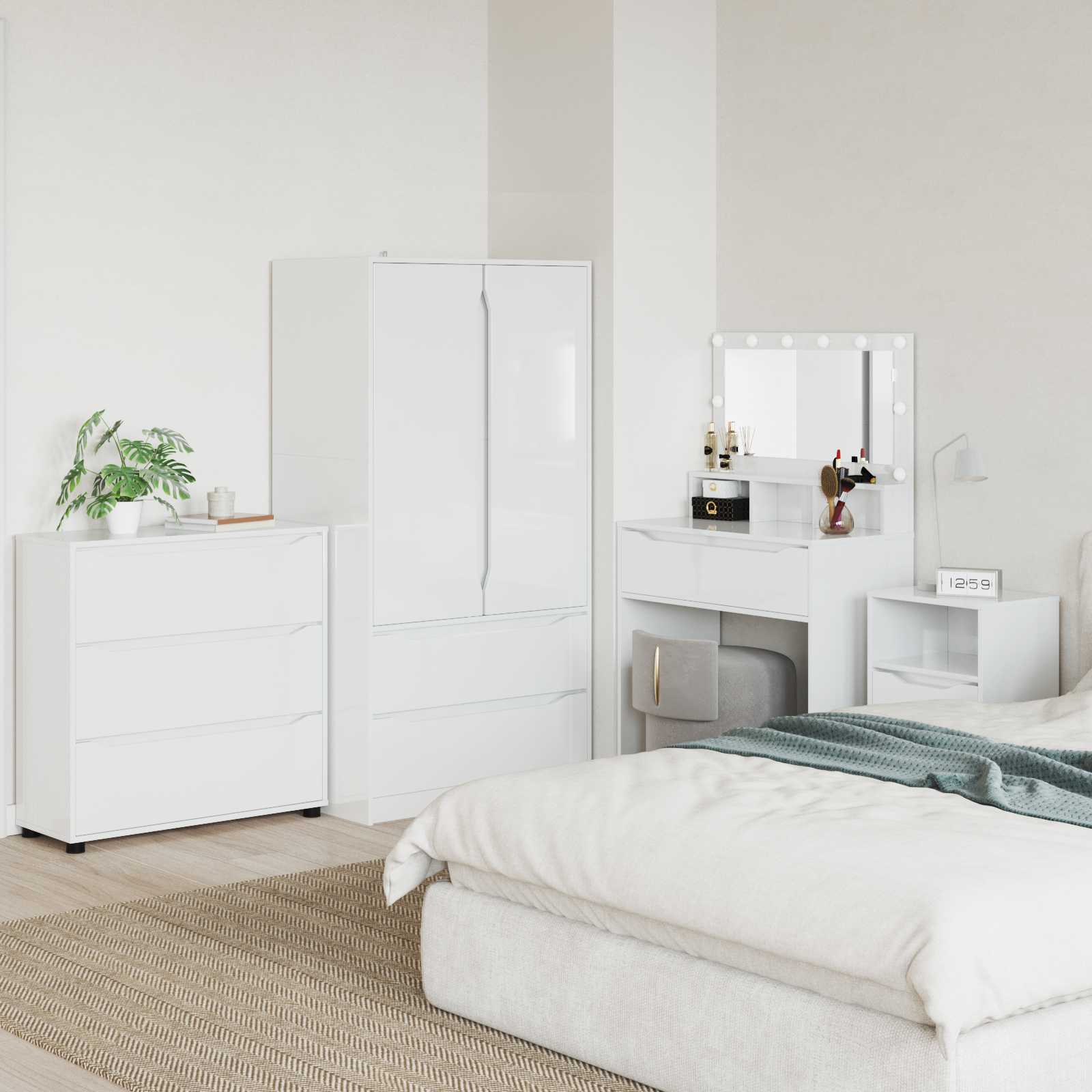 Storage Cabinet High Gloss White 80 x 31 x 81 cm