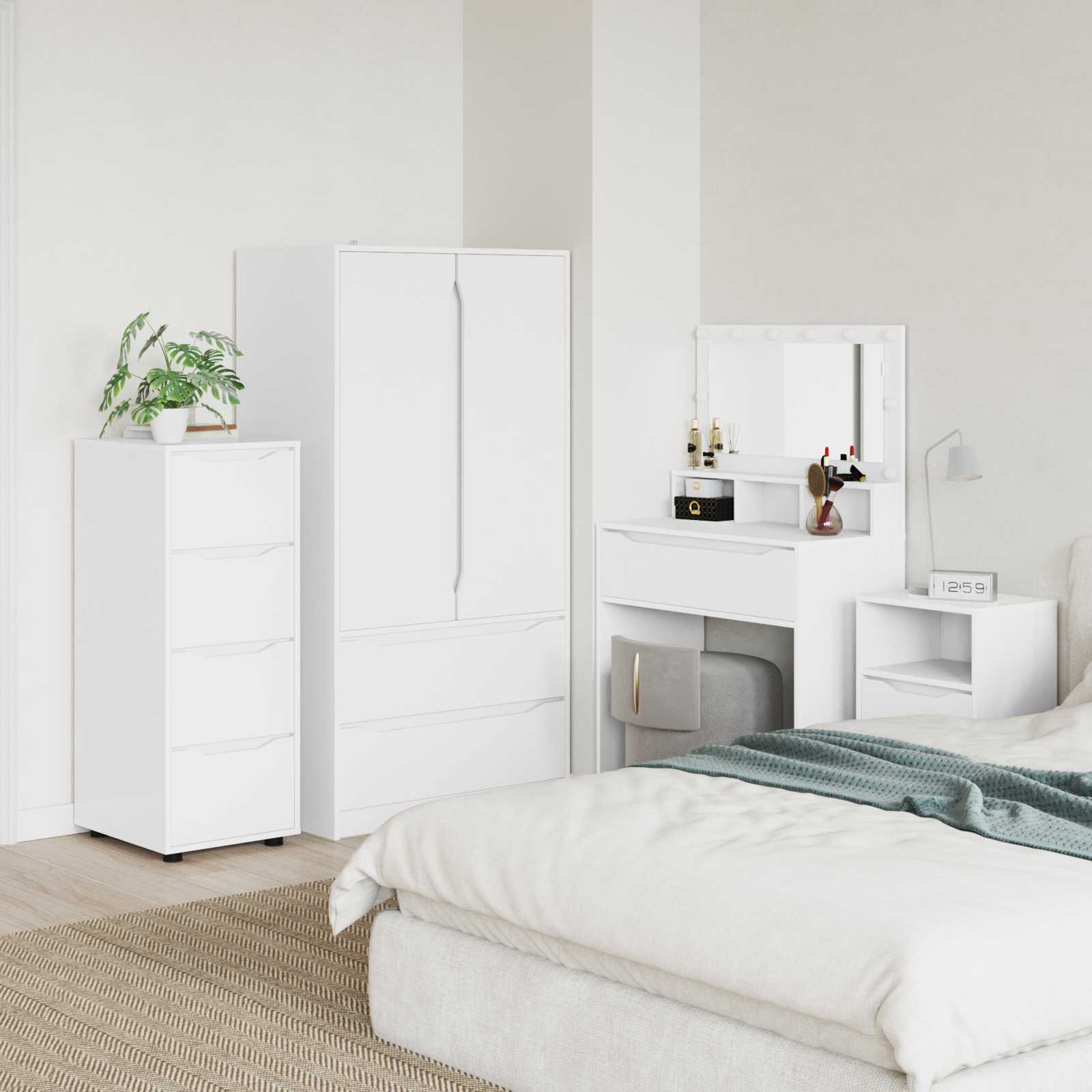 Storage Cabinet White 40 x 48 x 105 cm Engineered Wood