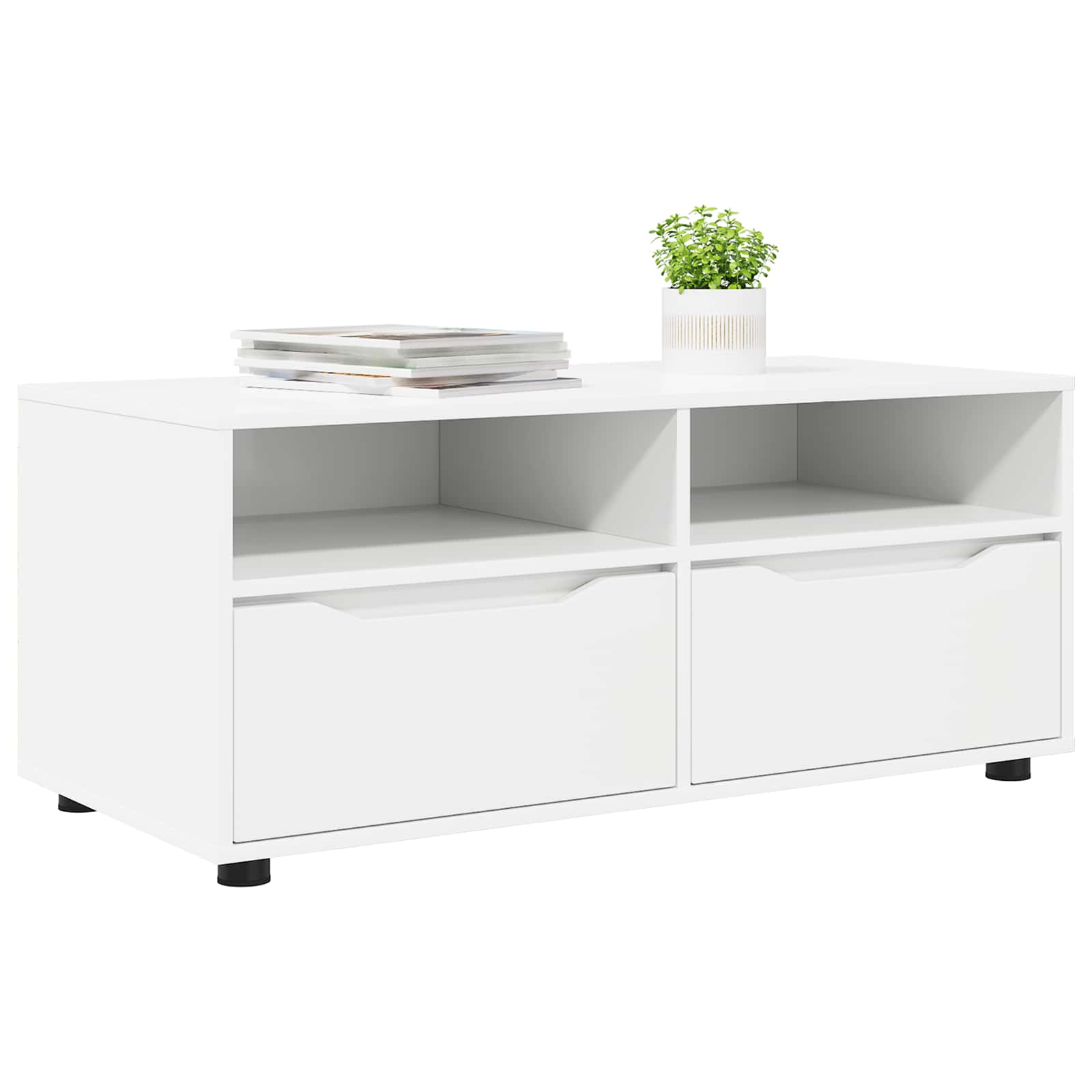TV Cabinet 100 x 48 x 43 cm White Engineered Wood