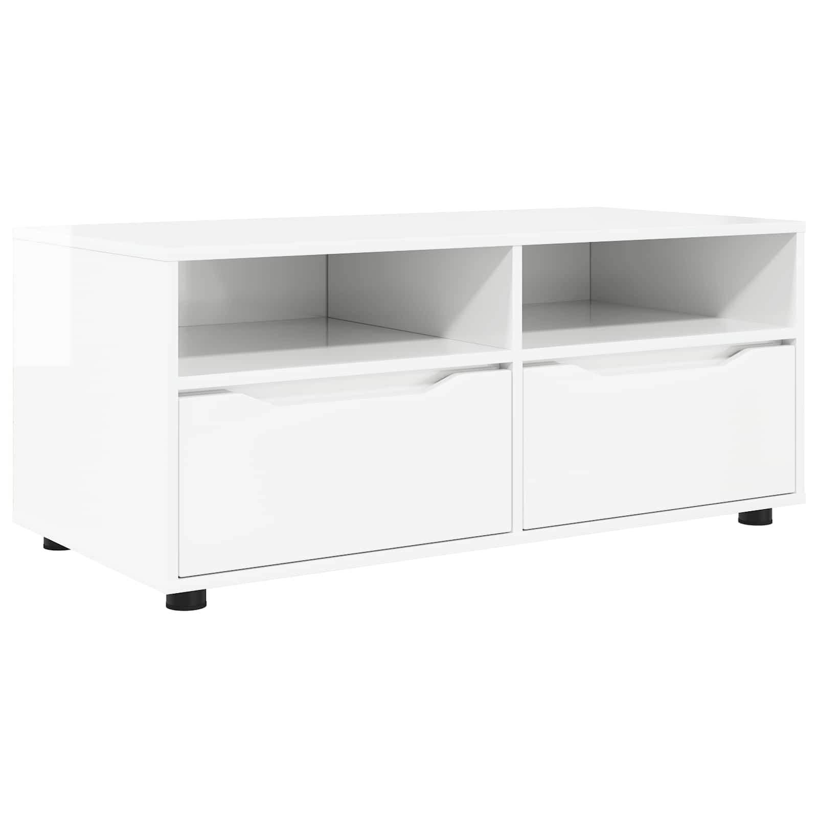 TV Cabinet 100 x 48 x 43 cm High Gloss White Engineered Wood