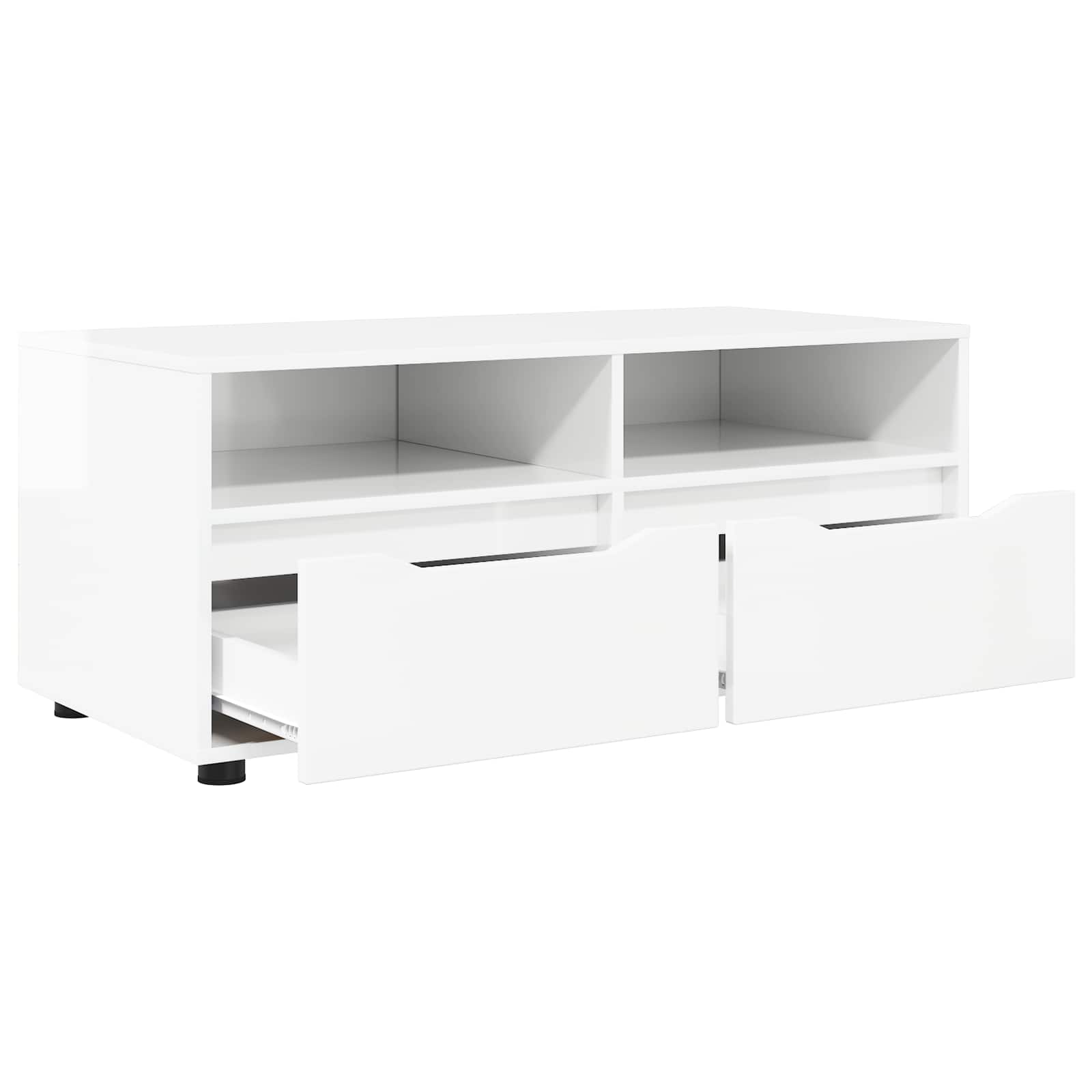 TV Cabinet 100 x 48 x 43 cm High Gloss White Engineered Wood