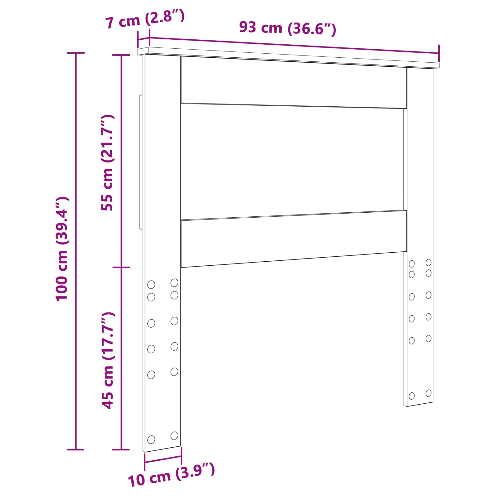 Headboard with Headboard White 90 cm Engineered Wood