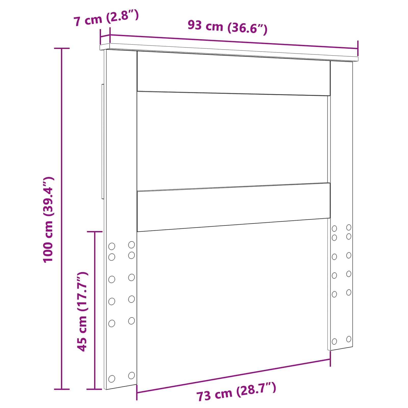 Headboard with Headboard Sonoma Oak 90 cm Engineered Wood