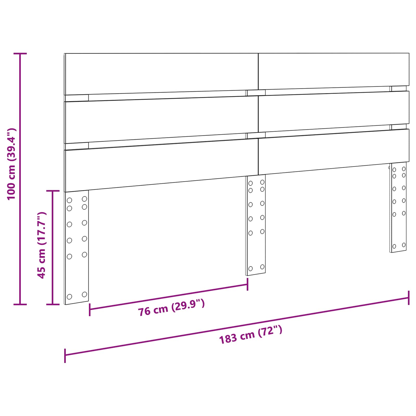 Headboard White Engineered Wood