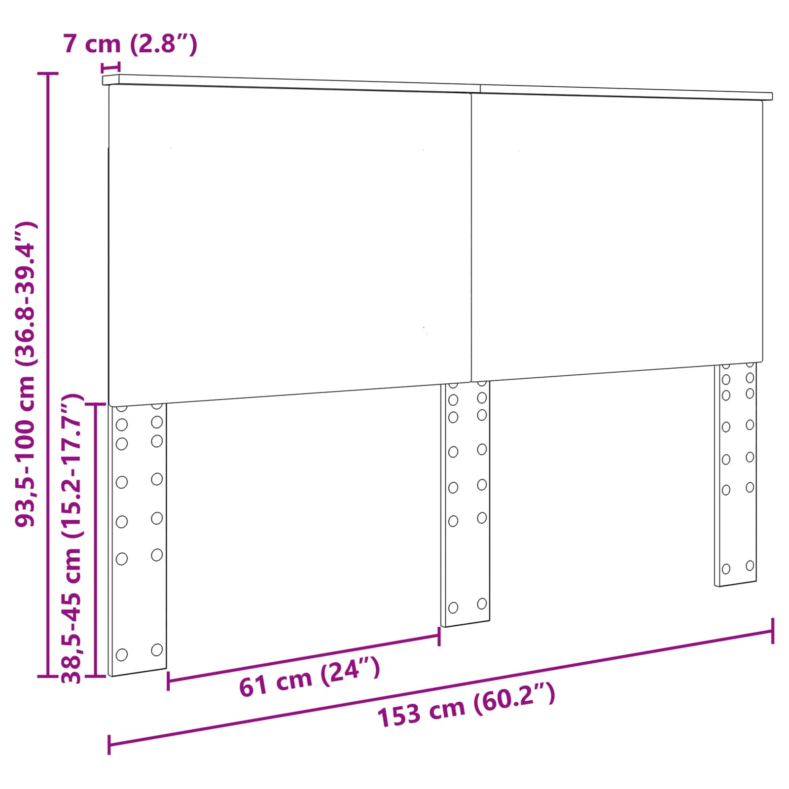 Headboard White Engineered Wood