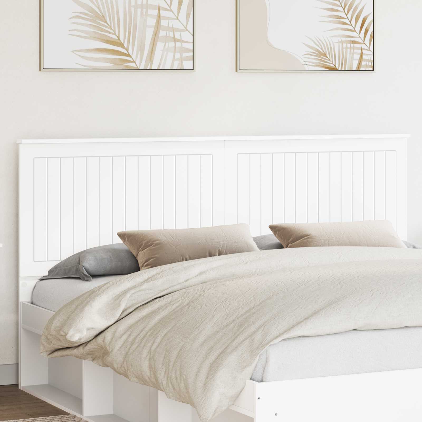 Headboard with Headboard White 180 cm Engineered wood