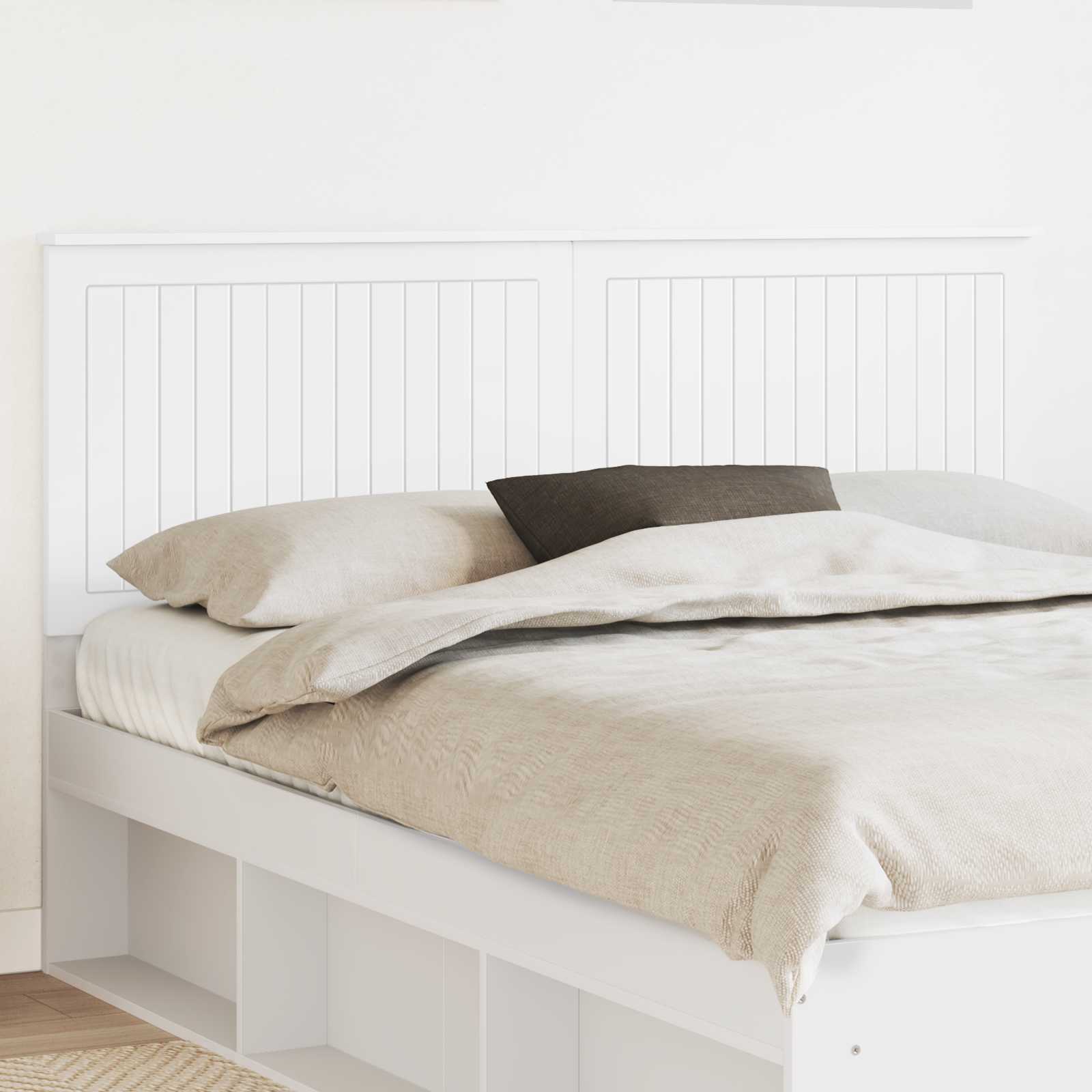 Headboard with Headboard White 150 cm Engineered wood