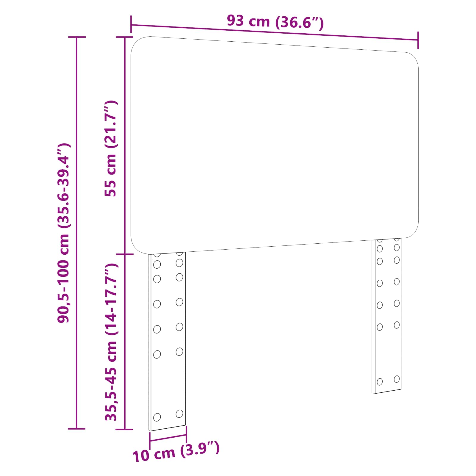 Headboard White 90 cm Engineered wood