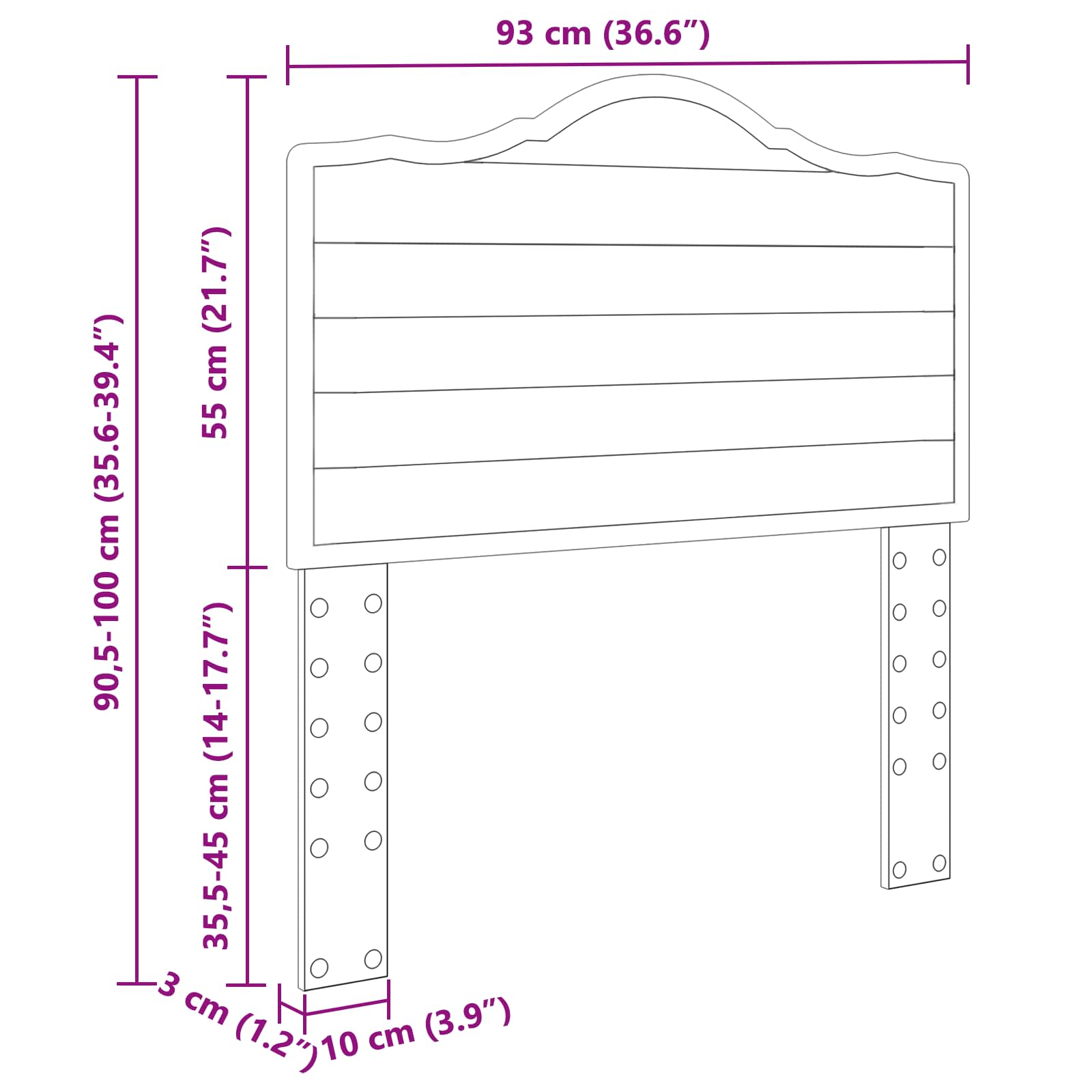 Headboard Sonoma Oak 90 cm Engineered wood