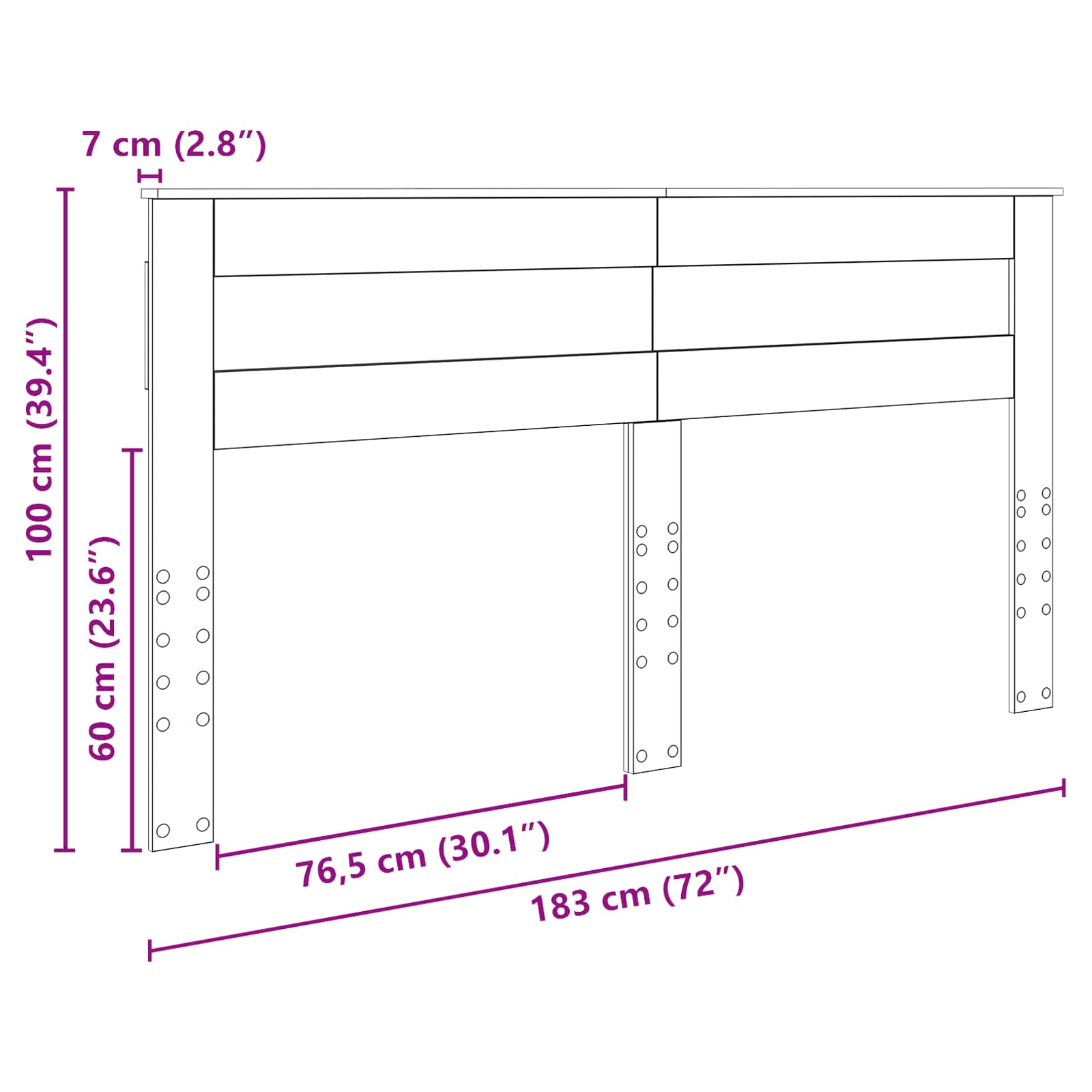 Headboard White Engineered wood