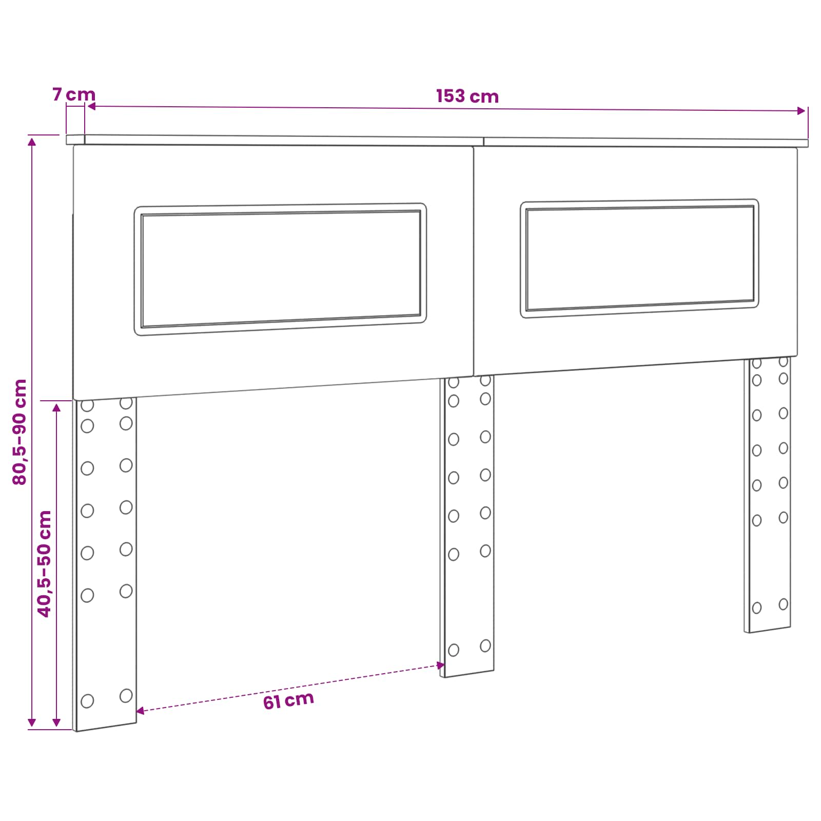 Headboard Sonoma Oak Engineered wood
