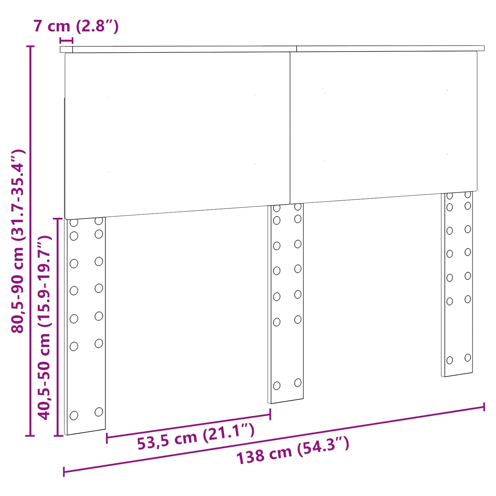 Headboard Sonoma Oak 135 cm Engineered wood