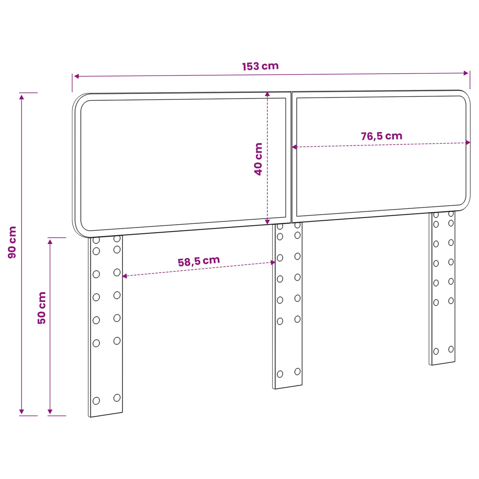 Headboard White Engineered wood