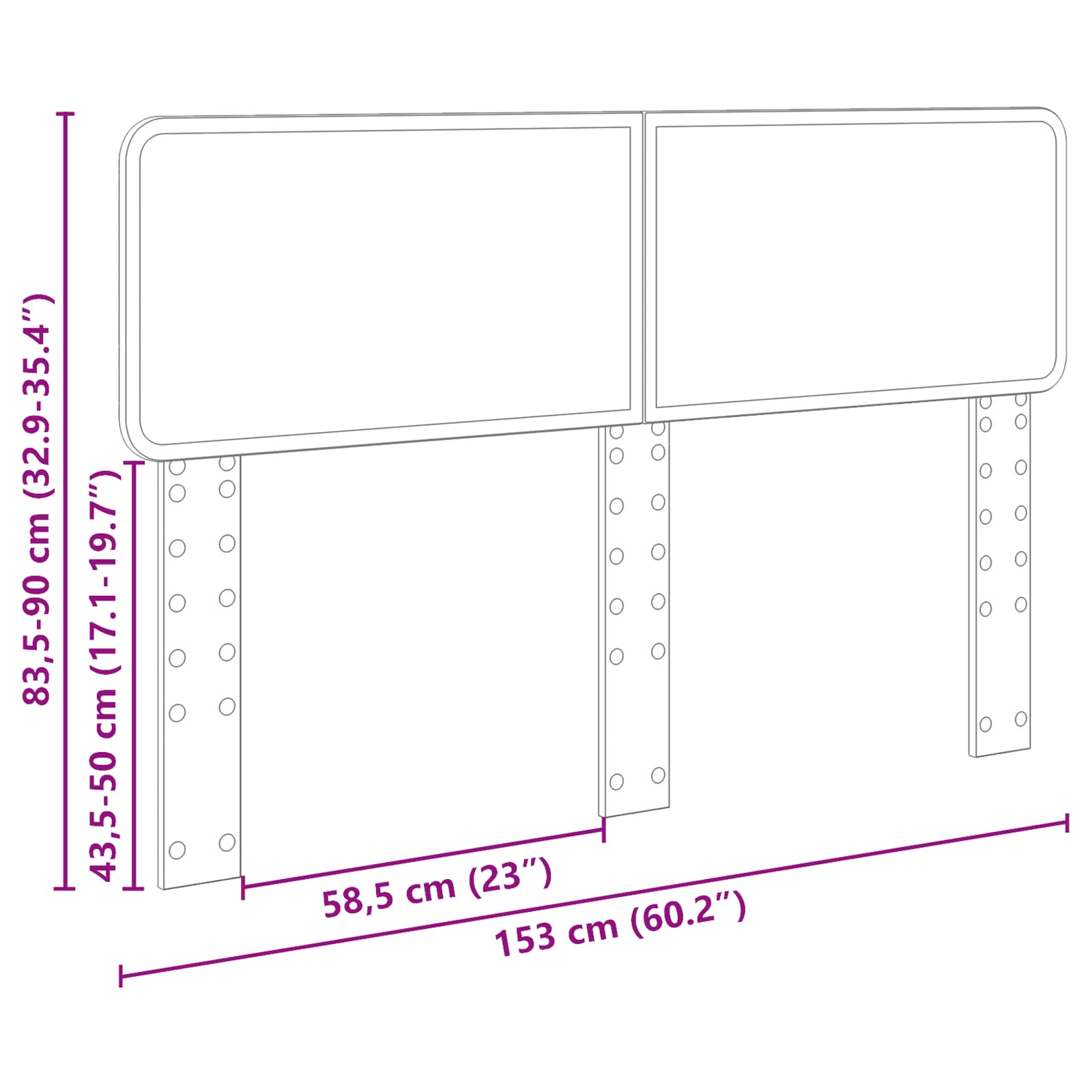 Headboard Sonoma Oak 150 cm Engineered wood