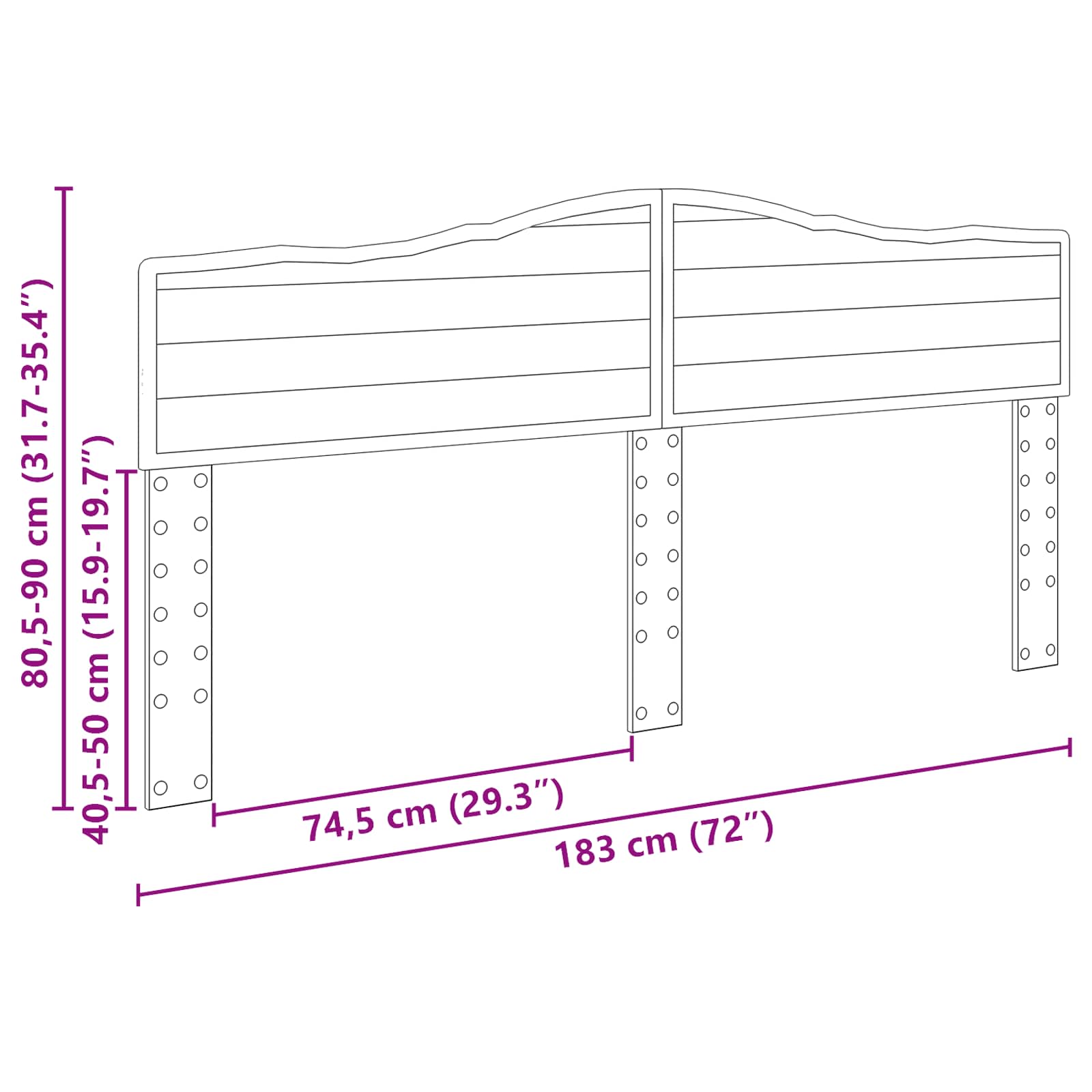 Headboard Sonoma Oak Engineered wood