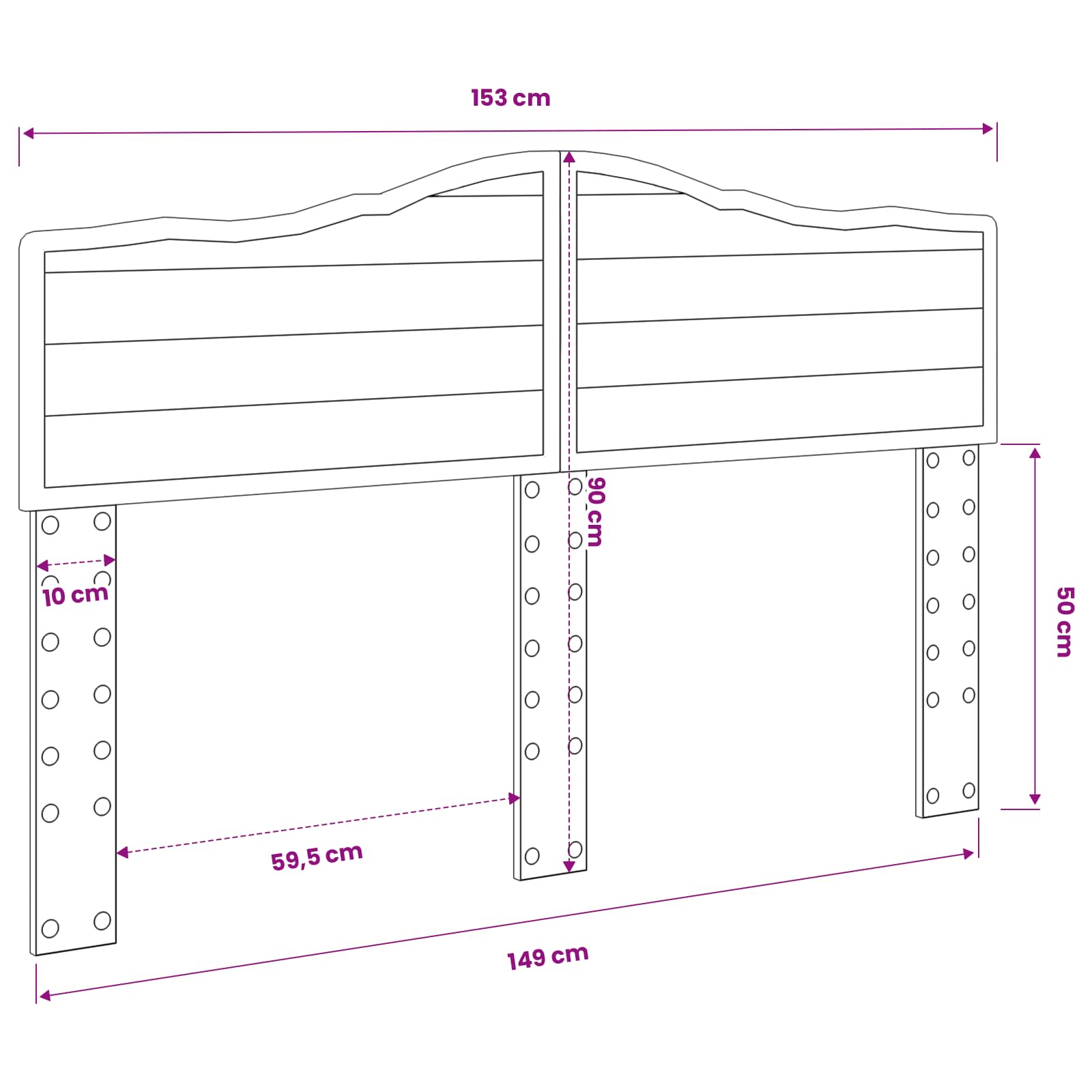 Headboard White Engineered wood