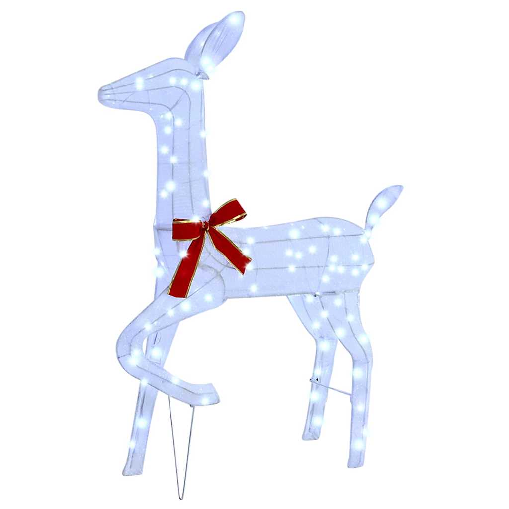 Reindeer Family 3 pcs Cold white 68 x 26 x 127 cm Fabric