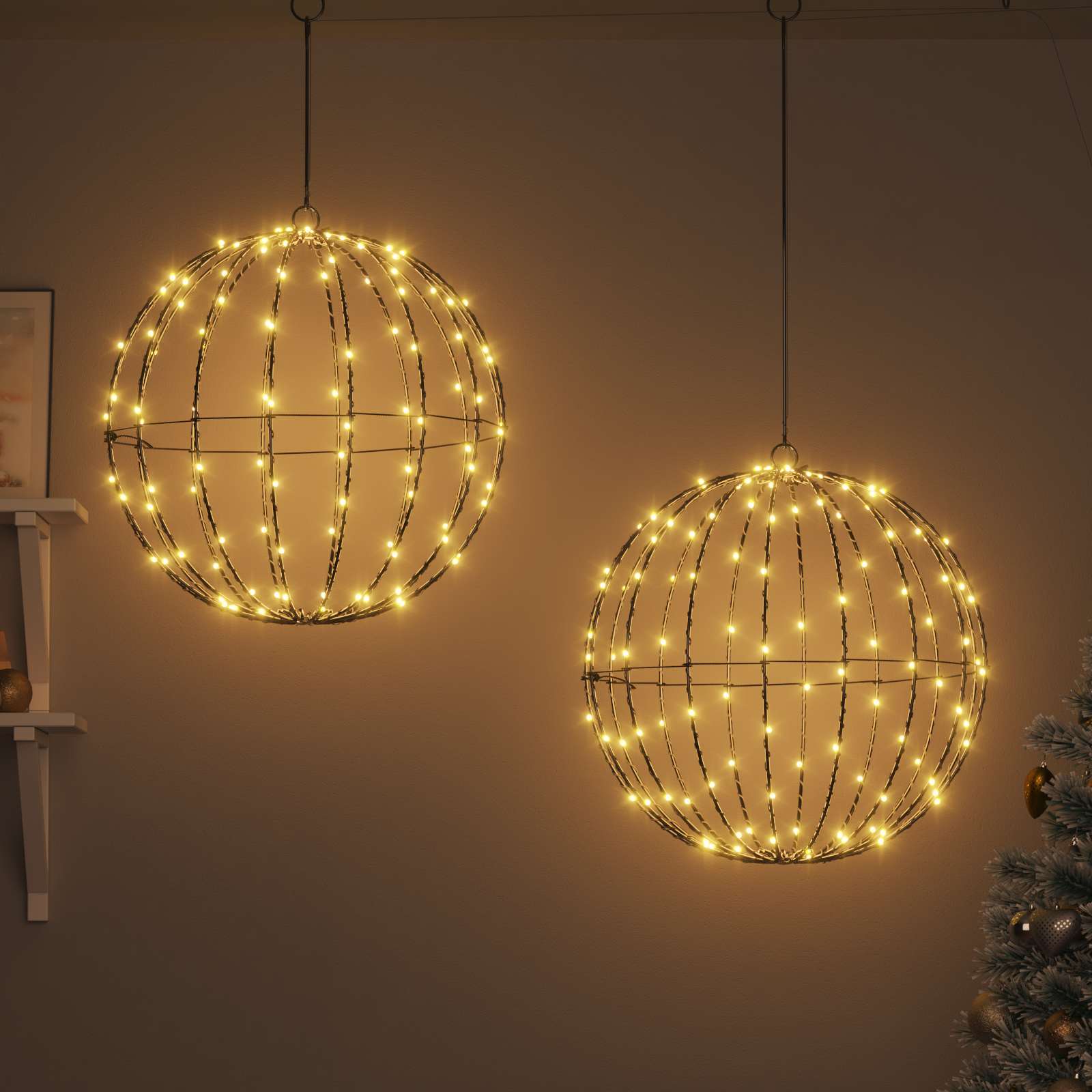 Ball 2 pcs Warm white 50 x 50 x 52 cm Metal 320 LEDs
