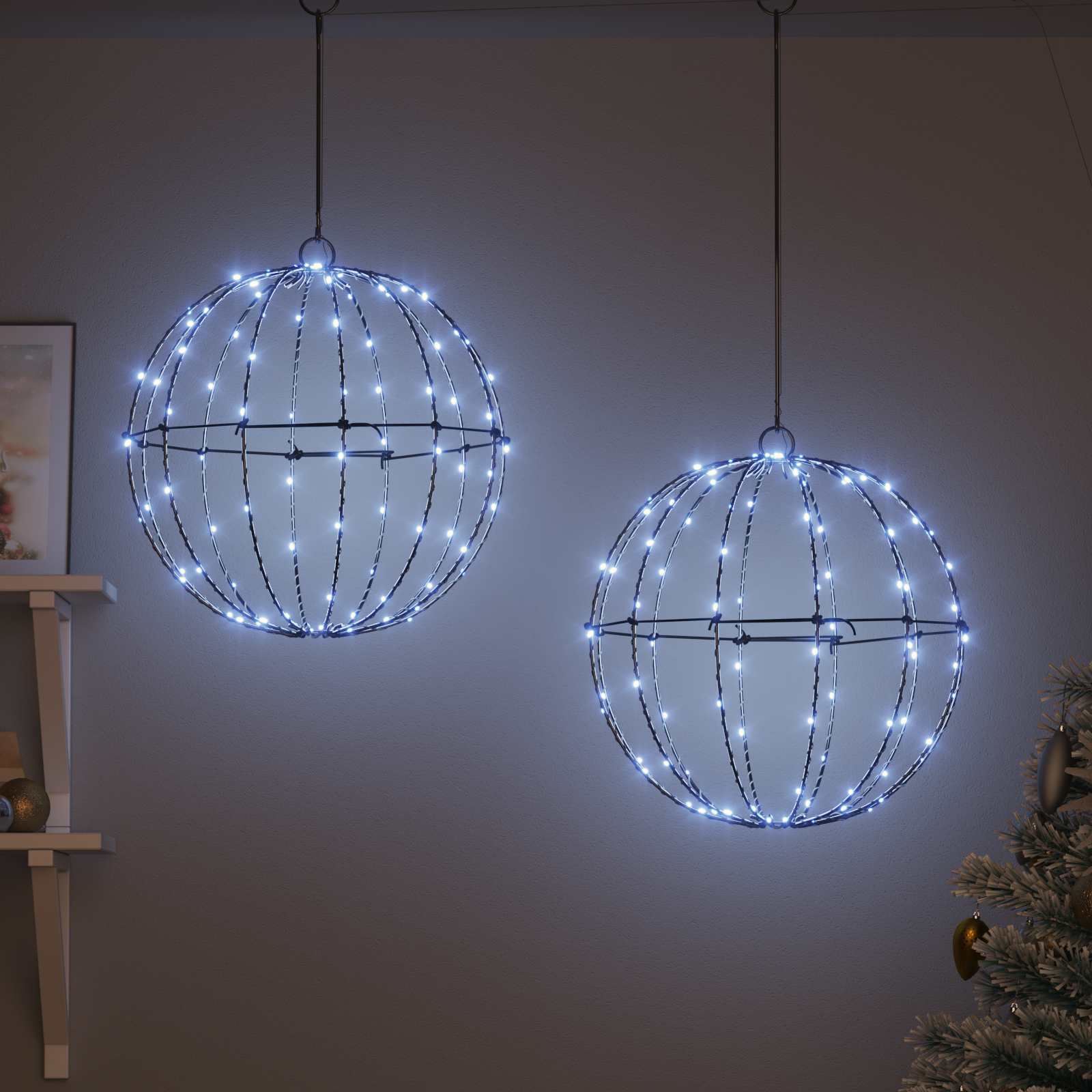 Ball 2 pcs Cold white 40 x 40 x 42 cm Metal 192 LEDs