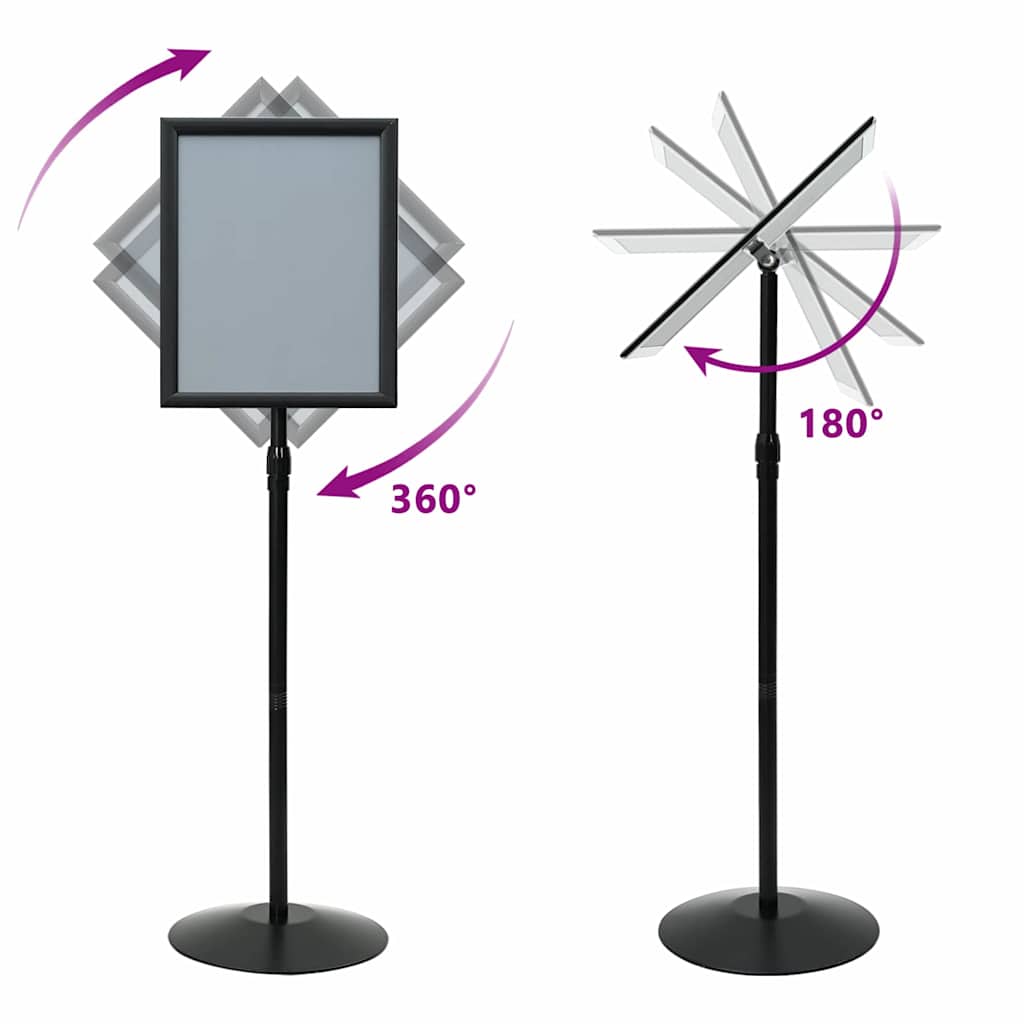 Pedestal Poster Stand A3 PVC and Steel Black