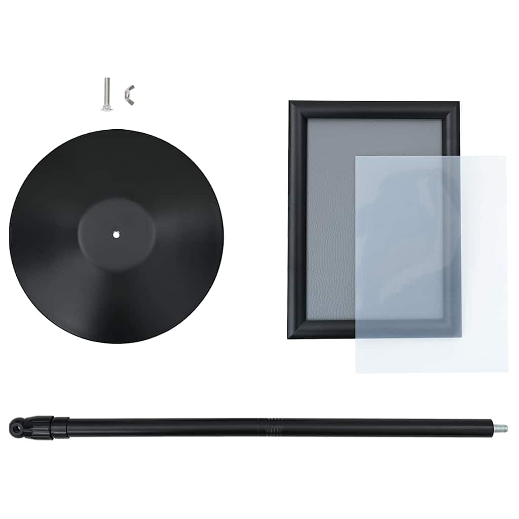Pedestal Poster Stand A4 PVC and Steel Black