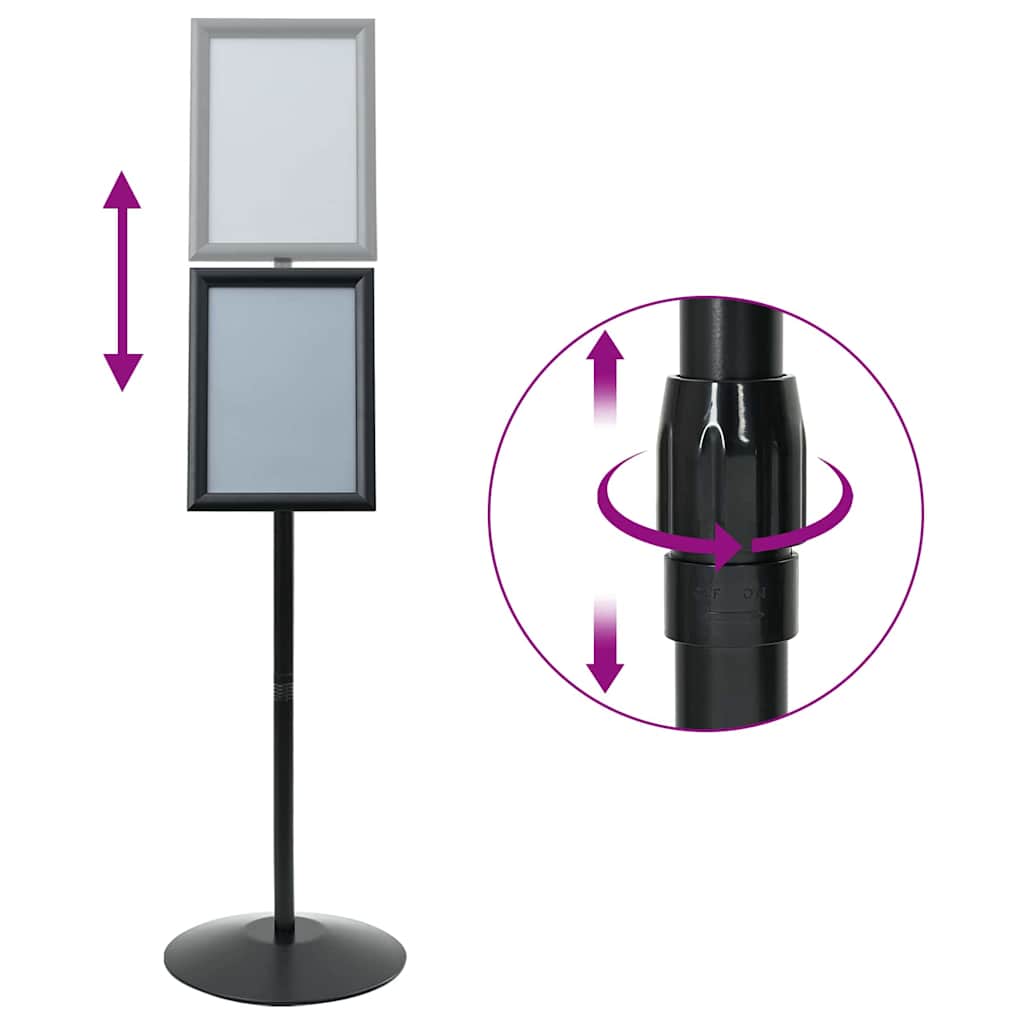 Pedestal Poster Stand A4 PVC and Steel Black