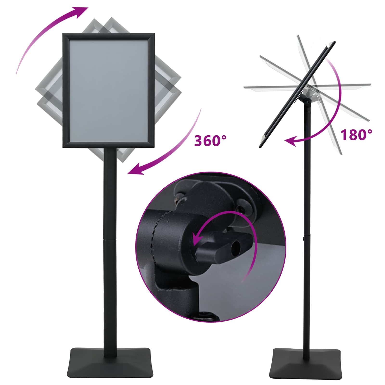Pedestal Poster Stand A3 Cast Iron Black