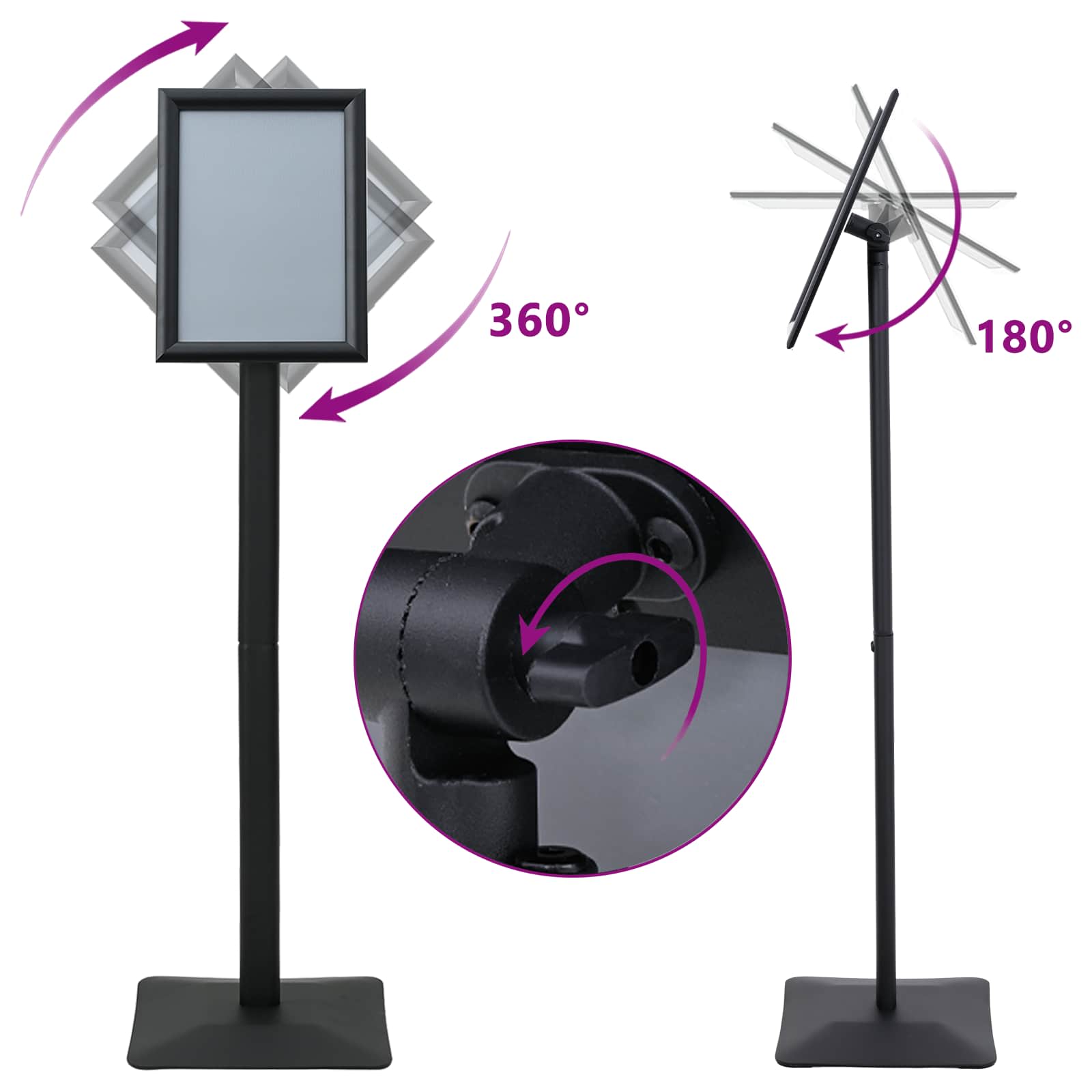Pedestal Poster Stand A4 Cast Iron Black