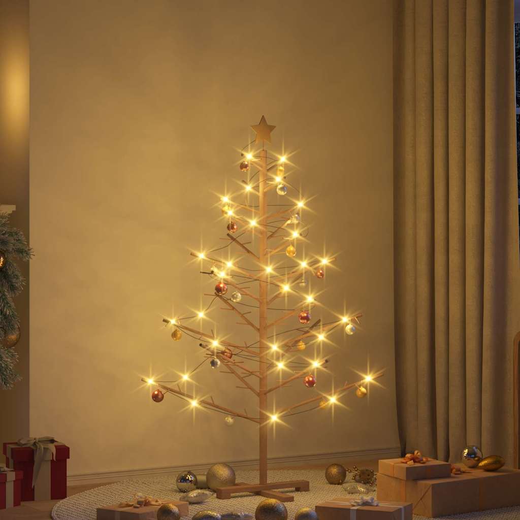Wooden Christmas Tree with Stand Brown 150 cm Solid pine wood