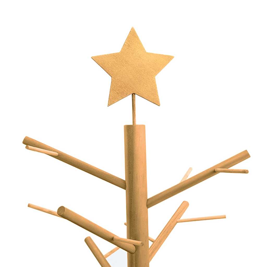 Wooden Christmas Tree with Stand Brown 180 cm Solid pine wood