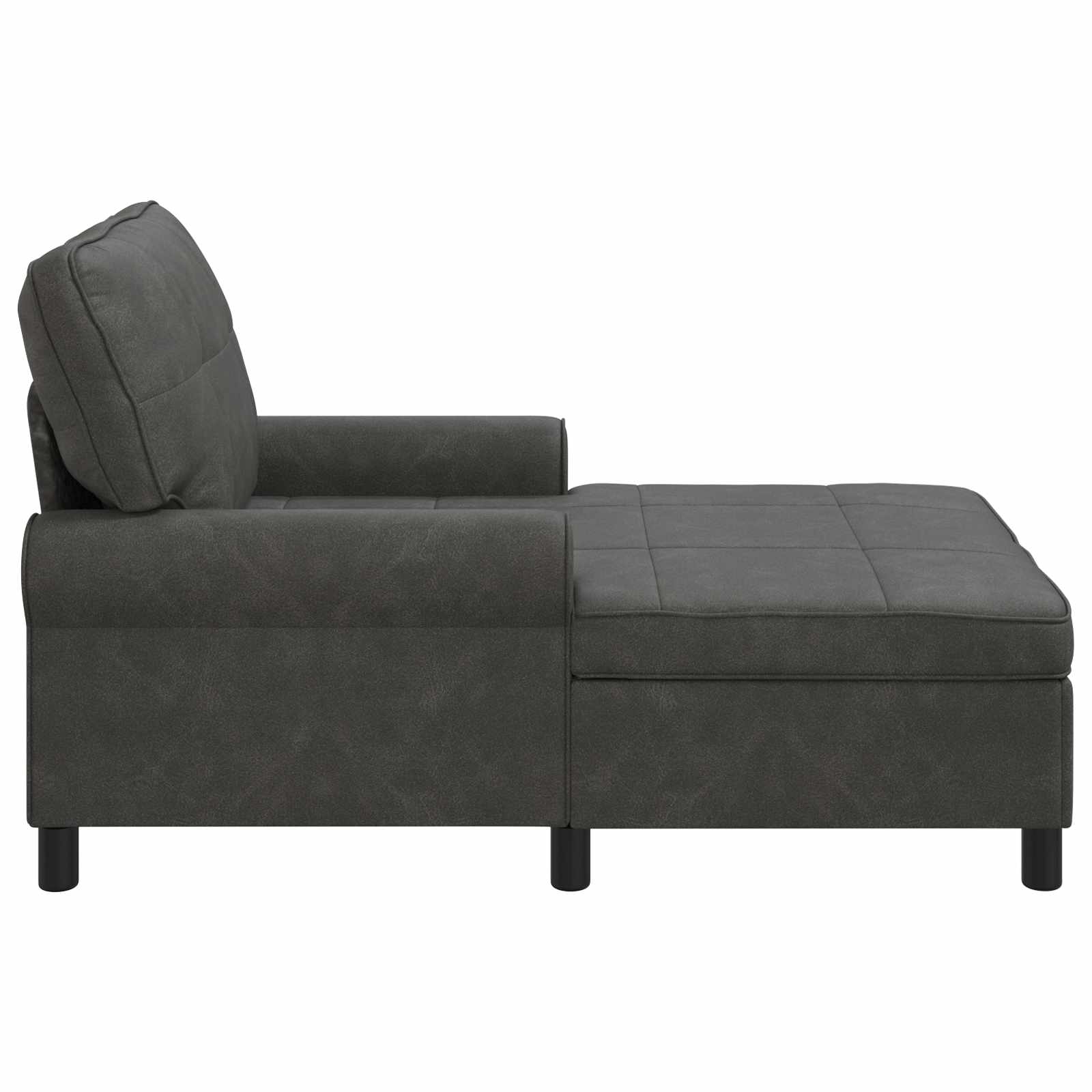 Lounge Chair with Cushion Black 91 x 157 x 91 cm Faux Leather