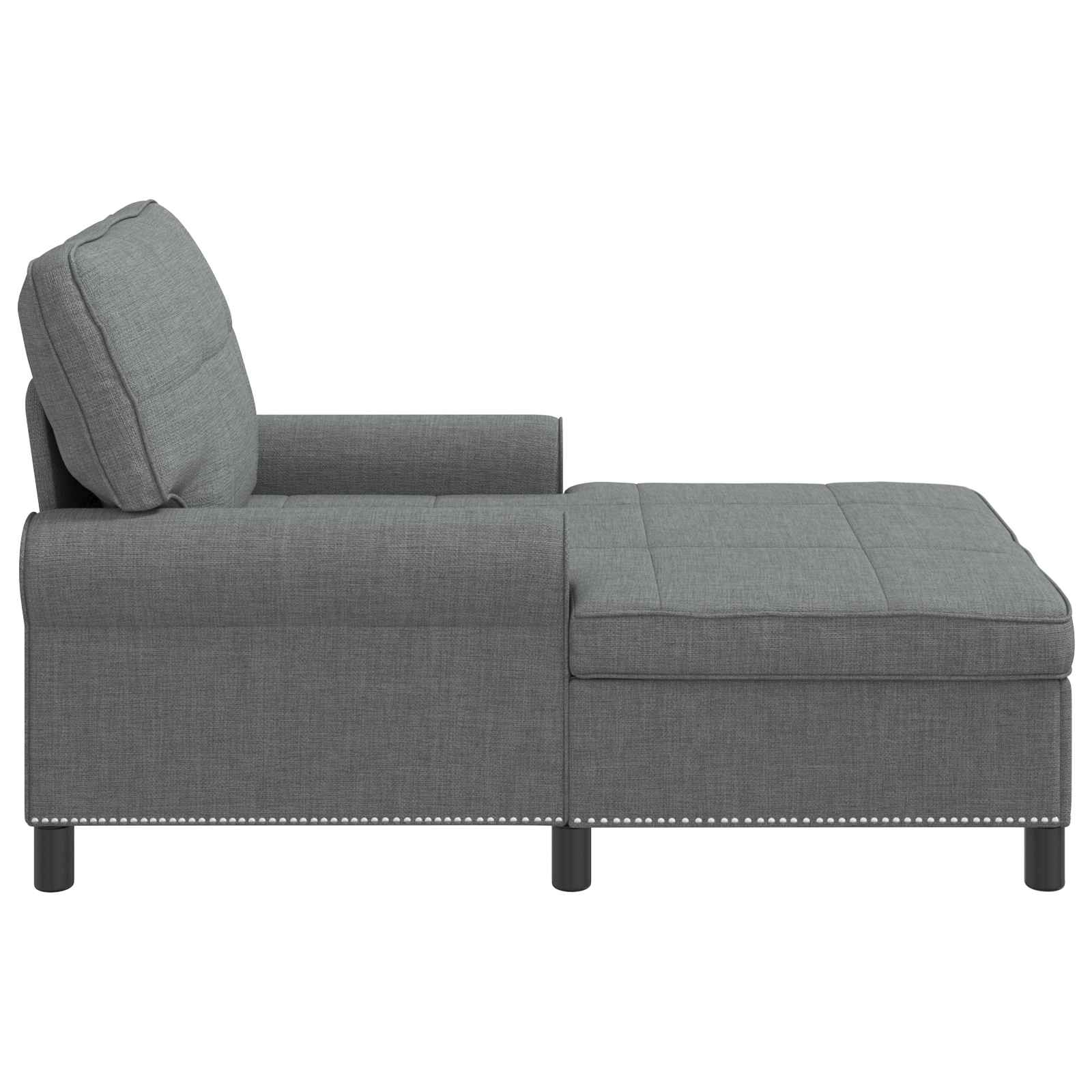 Lounge Chair with Cushion Dark Grey 91 x 157 x 91 cm Fabric