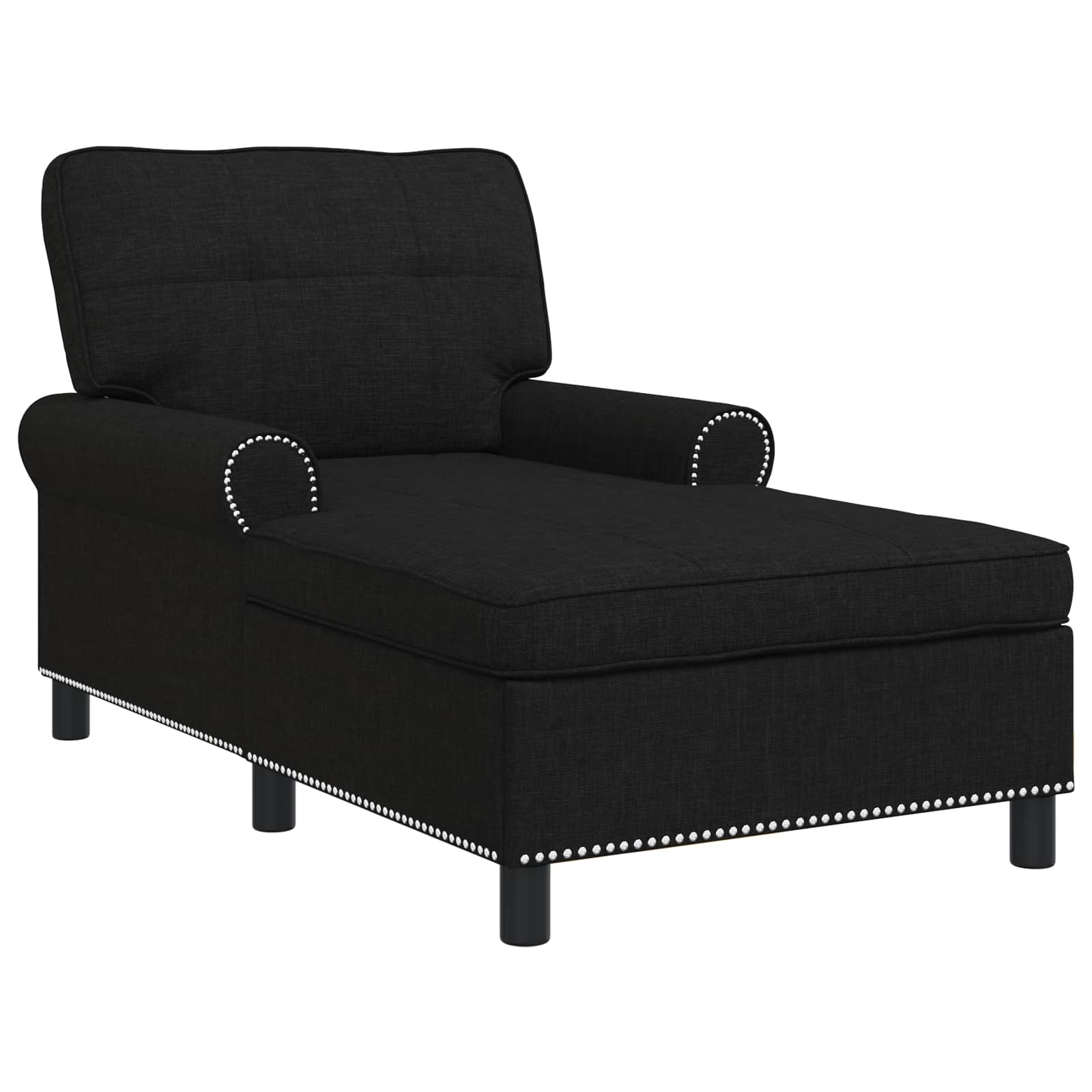 Lounge Chair with Cushion Black 91 x 157 x 91 cm Fabric