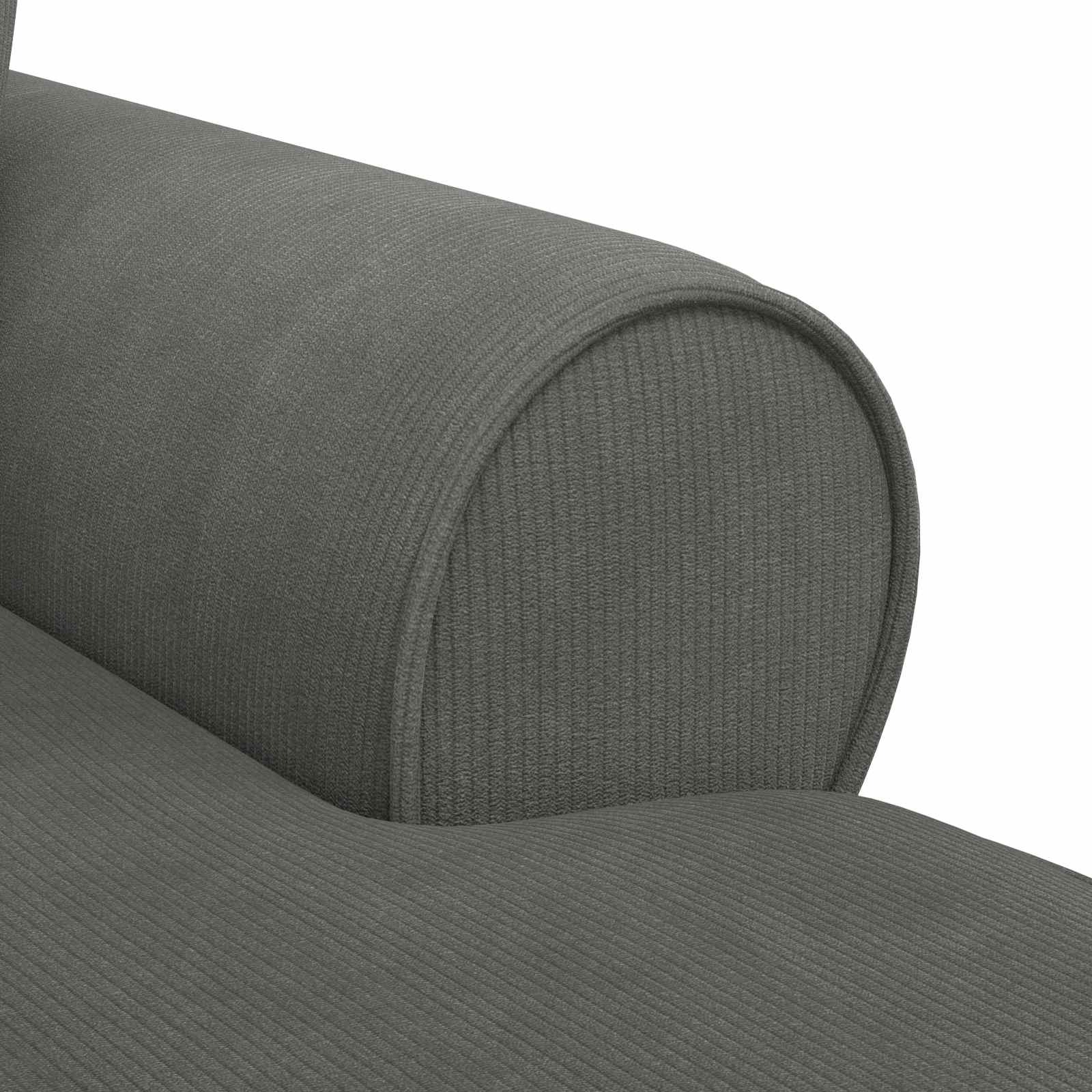 Chaise Lounge with Skirt 3 pcs Dark Grey Corduroy Fabric