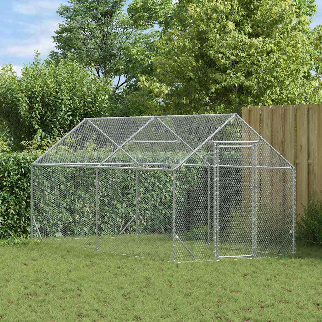 Chicken Cage Silver 400 x 170 x 177 cm Galvanised Steel