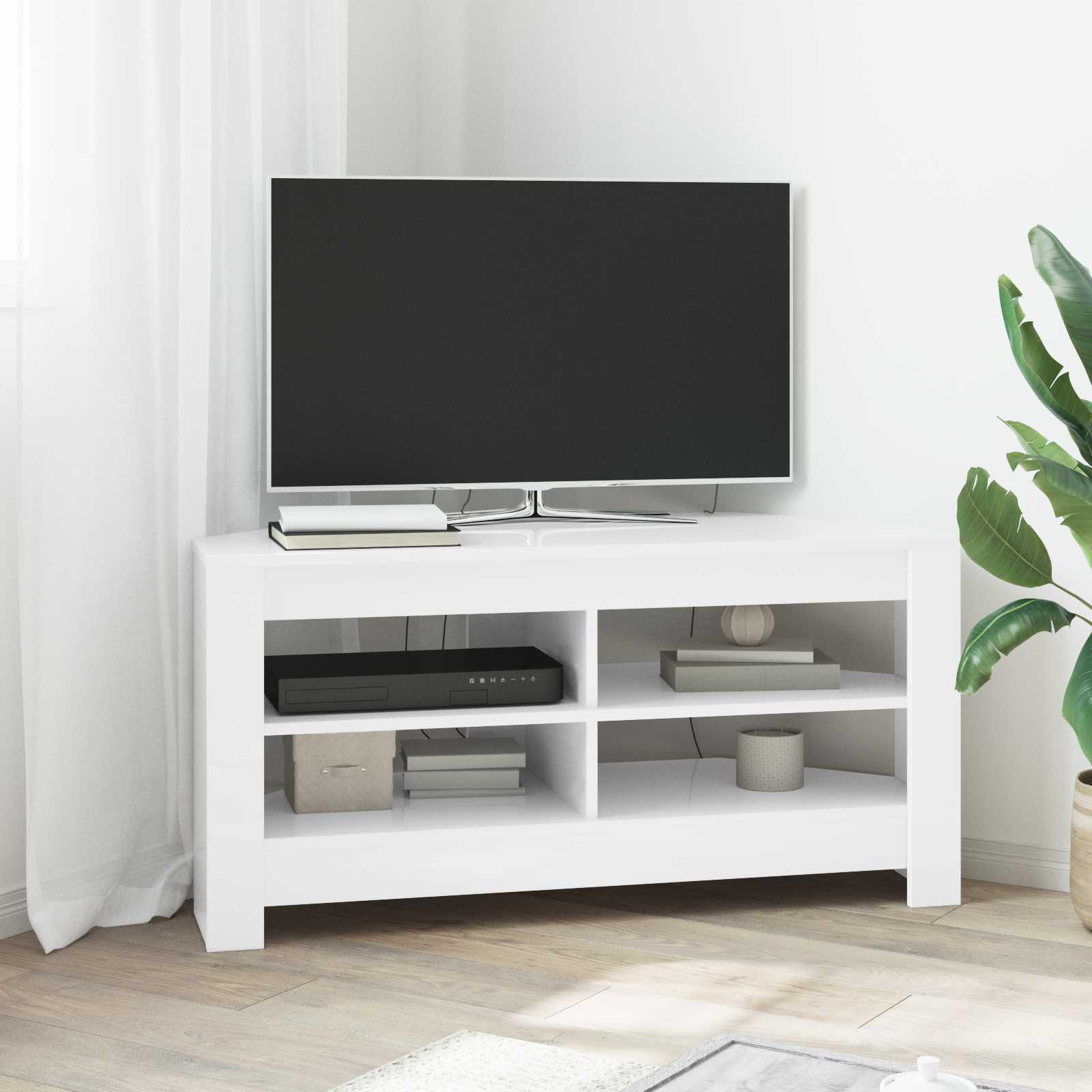 CornerTVCabinet 102 x 41 x 50 cm White Engineered Wood