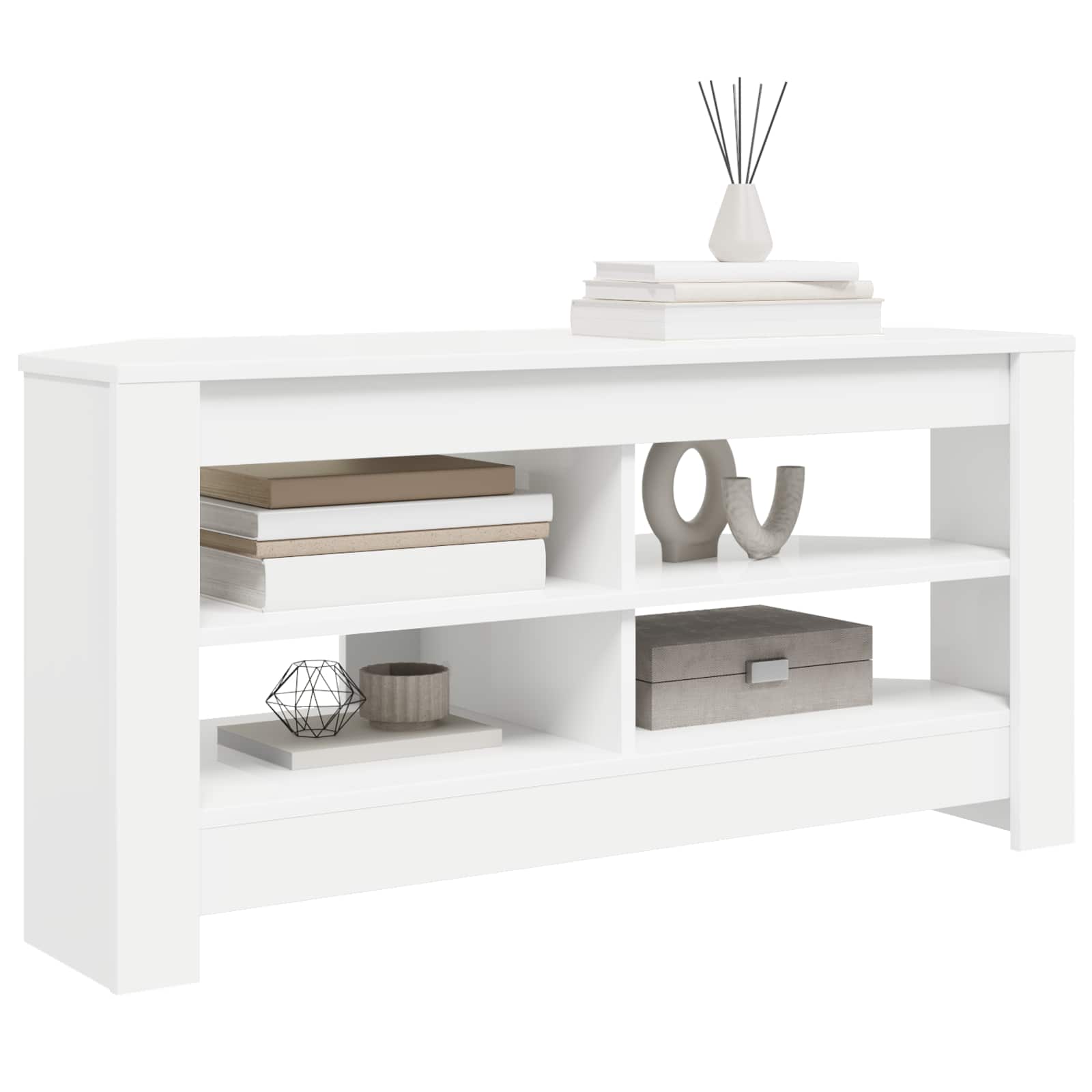CornerTVCabinet 102 x 41 x 50 cm White Engineered Wood