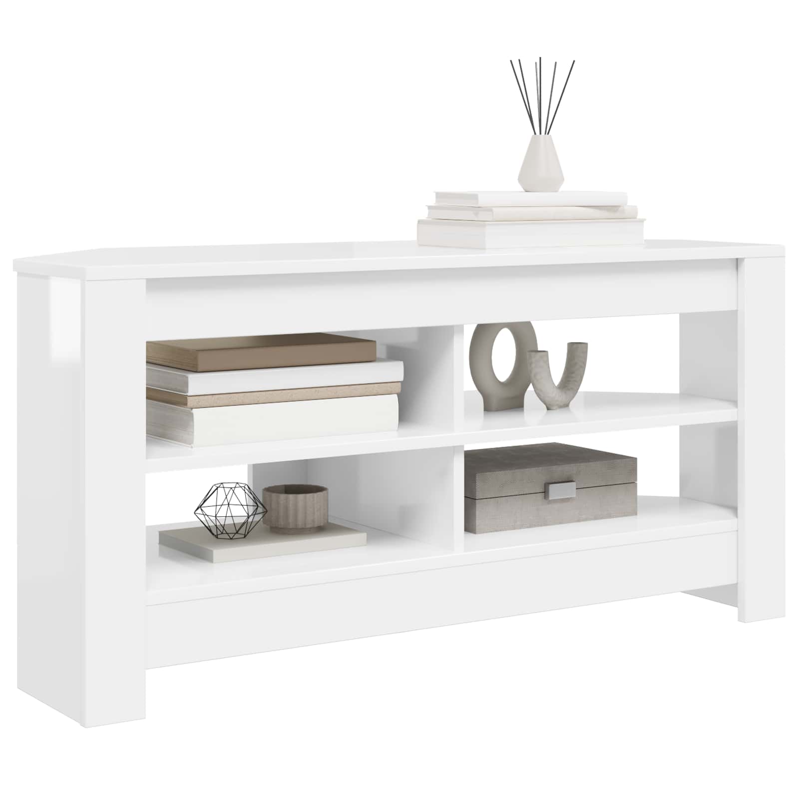 CornerTVCabinet 102 x 41 x 50 cm High gloss White