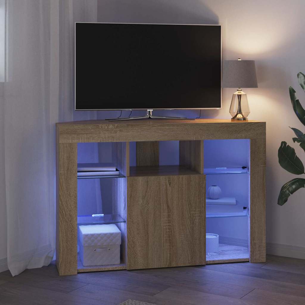 Corner LED TV Cabinet Sonoma Oak 100x40x68cm Engineered Wood