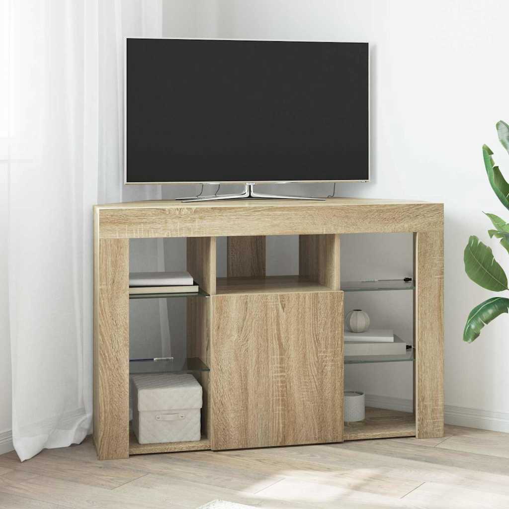 Corner LED TV Cabinet Sonoma Oak 100x40x68cm Engineered Wood